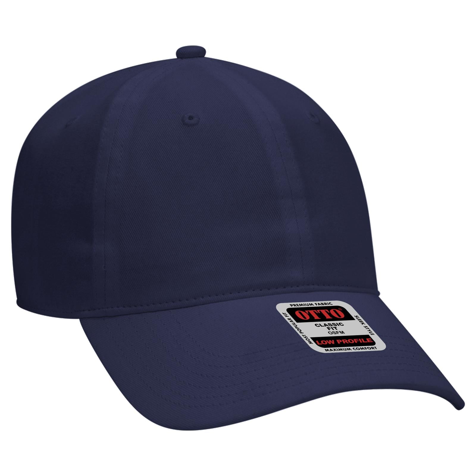 Front View of 004 - Navy OTTO CAP 6 Panel Low Profile Baseball Cap