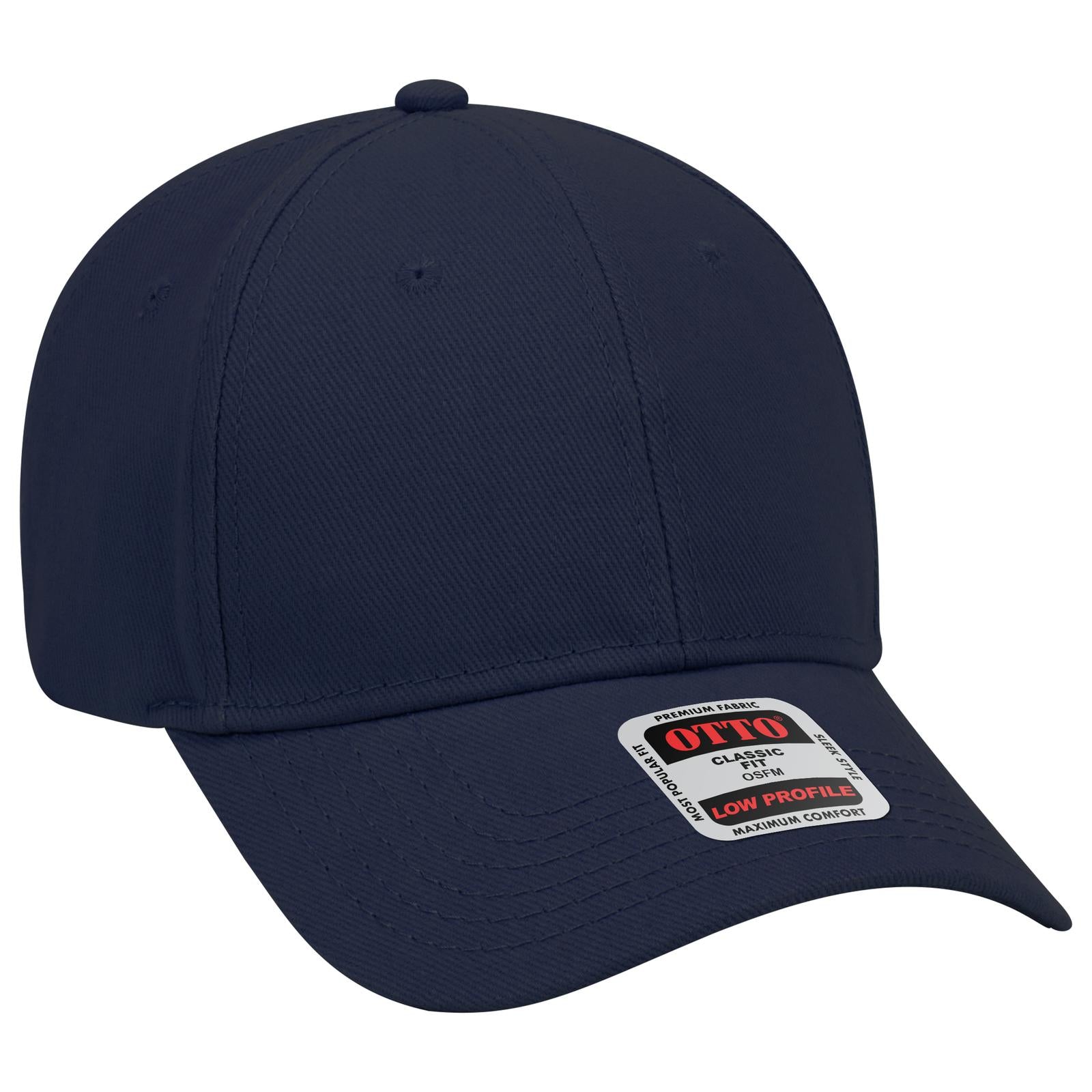 Front View of 004 - Navy OTTO CAP 6 Panel Low Profile Baseball Cap