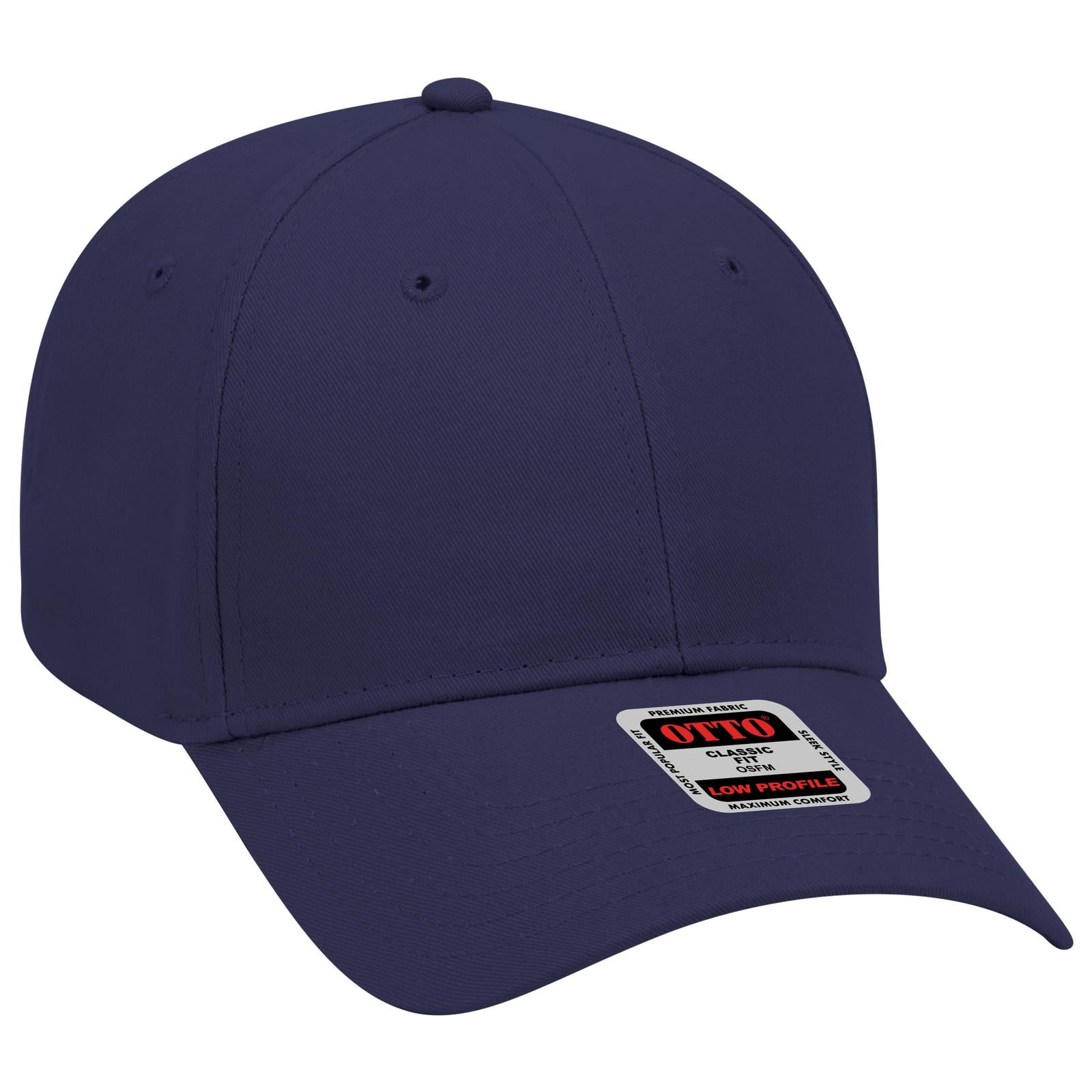 Front View of 004 - Navy OTTO CAP 6 Panel Low Profile Baseball Cap