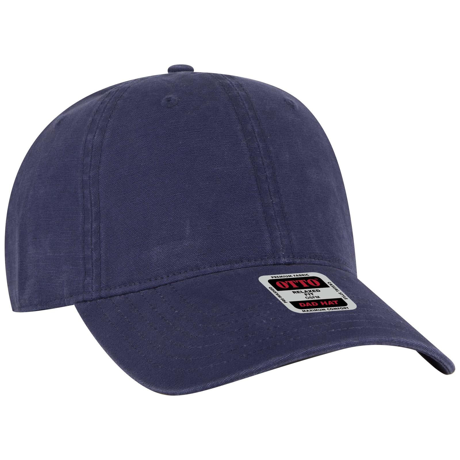 Right View of 004 - Navy OTTO CAP 6 Panel Low Profile Dad Hat