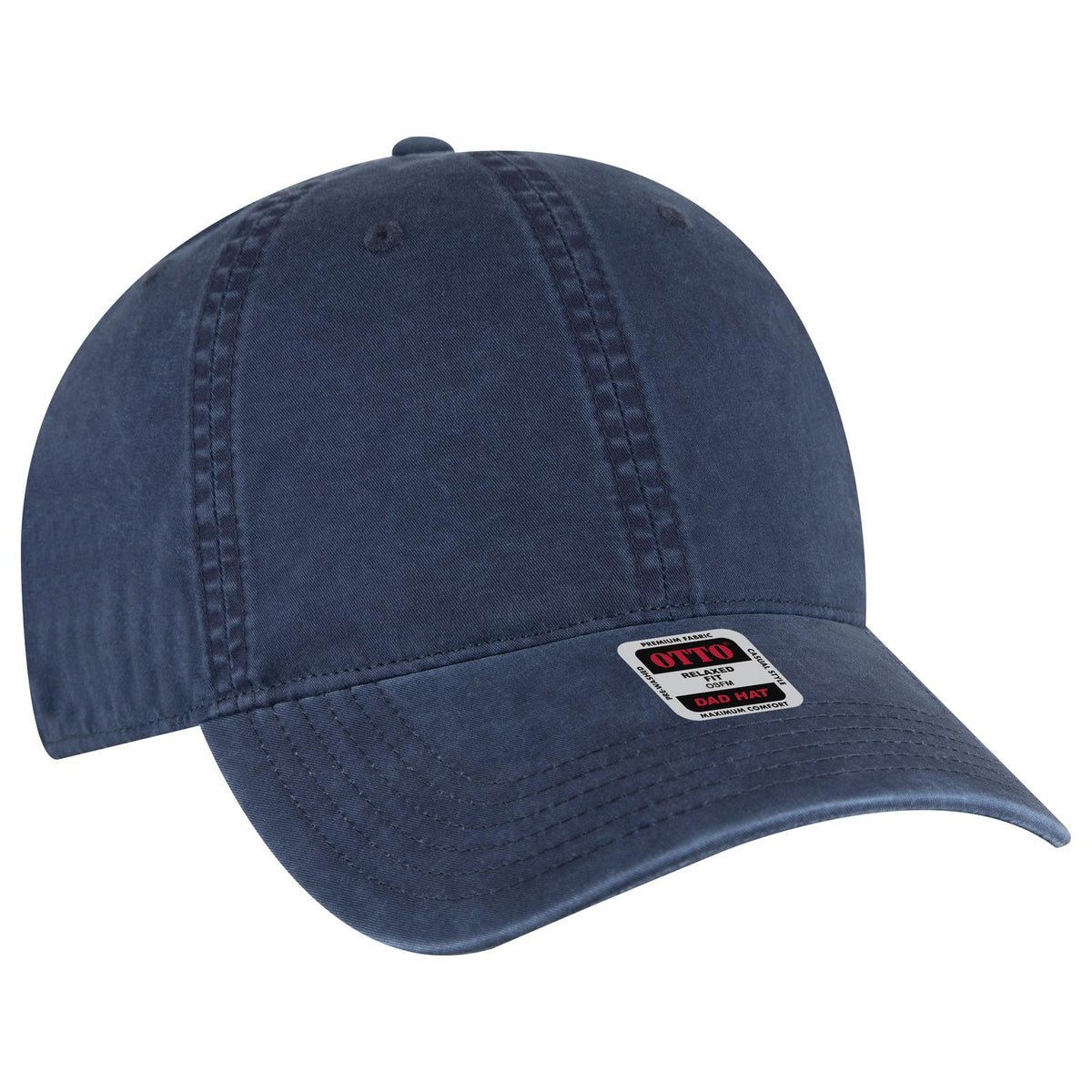 Right View of 004 - Navy OTTO CAP 6 Panel Low Profile Dad Hat