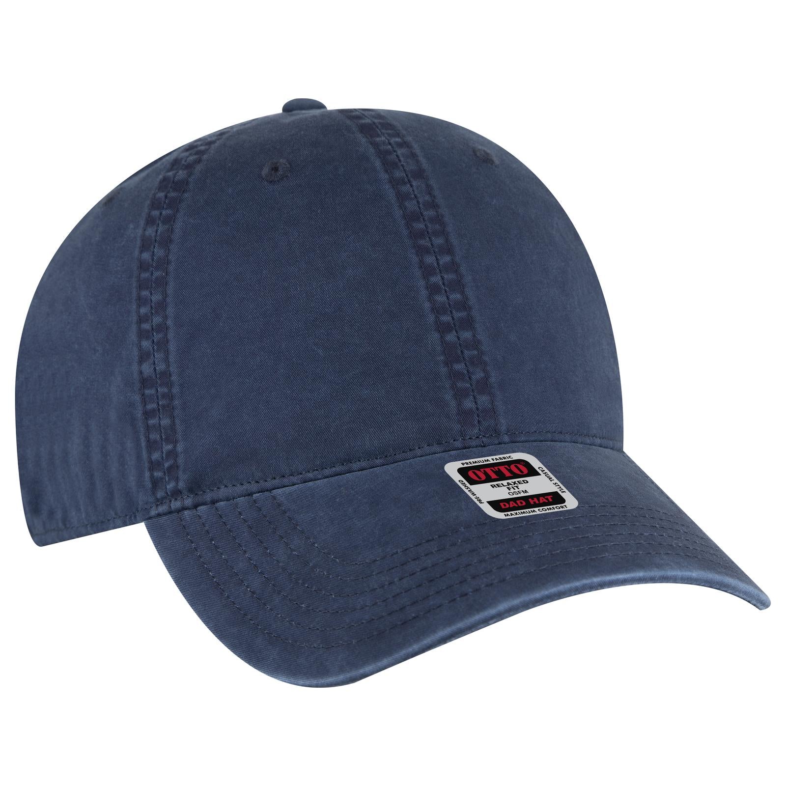 Right View of 004 - Navy OTTO CAP 6 Panel Low Profile Dad Hat