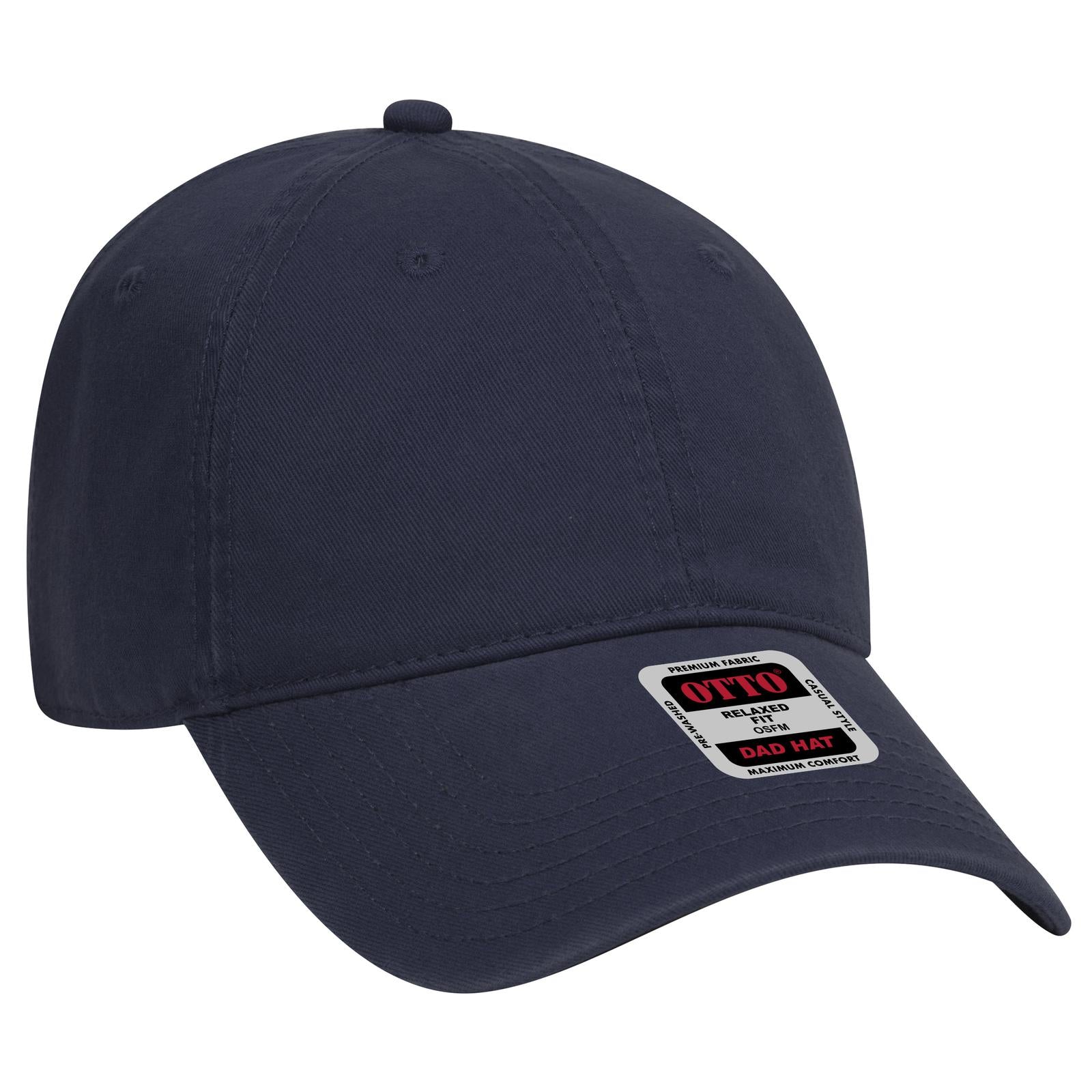 Front View of 004 - Navy OTTO CAP 6 Panel Low Profile Dad Hat