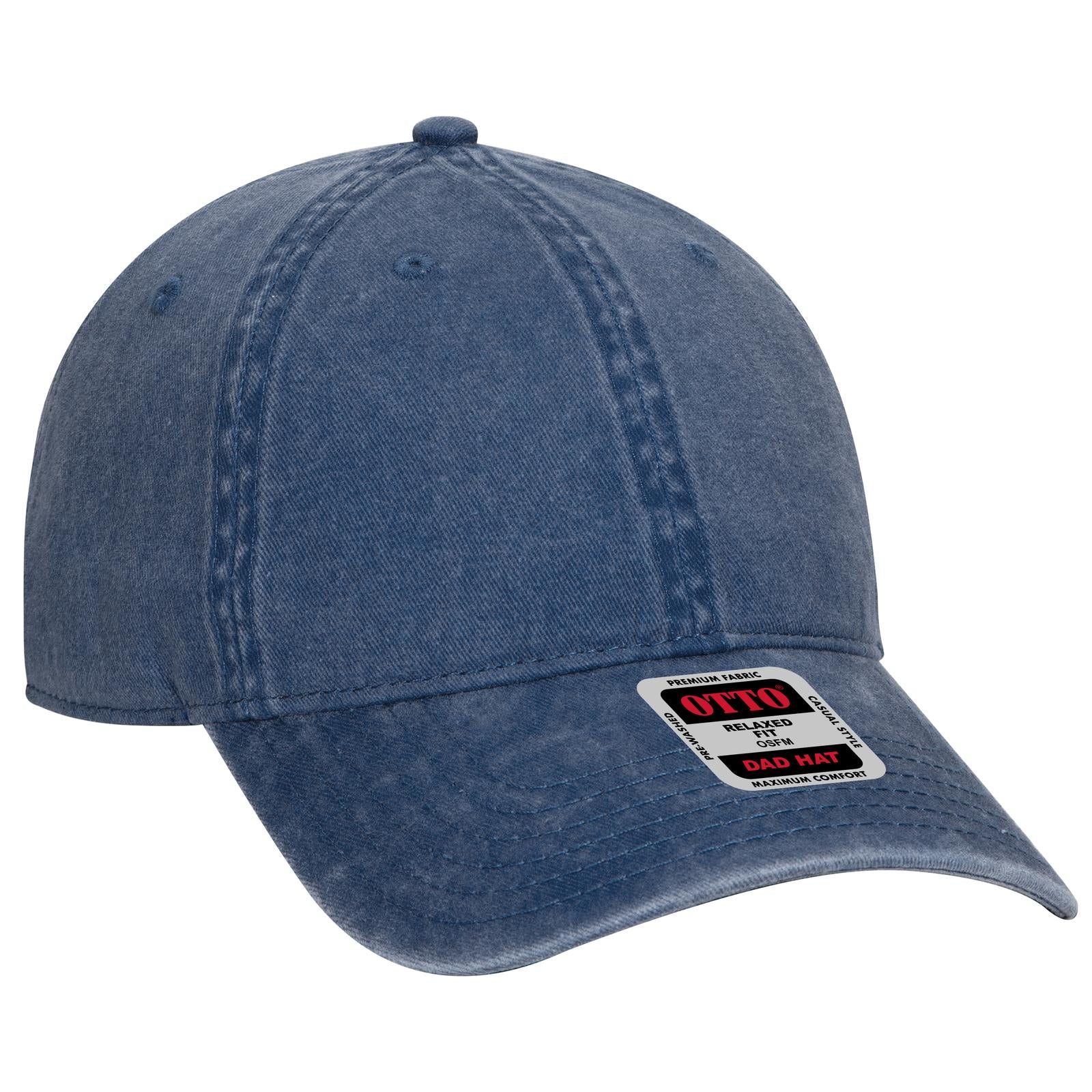Front View of 004 - Navy OTTO CAP 6 Panel Low Profile Dad Hat