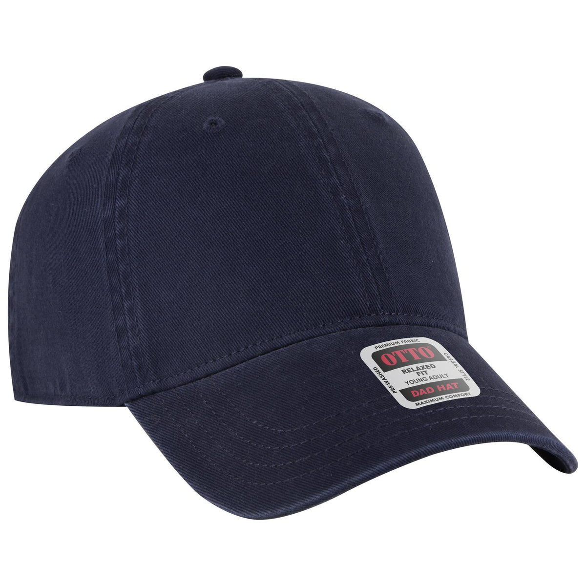 Right View of 004 - Navy OTTO CAP 6 Panel Low Profile Dad Hat