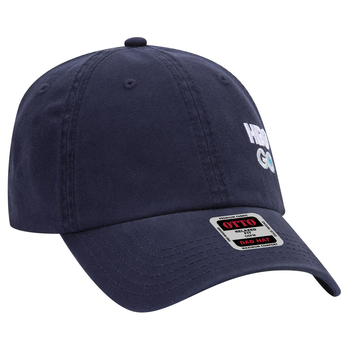 Right View of 004 - Navy OTTO CAP 6 Panel Low Profile Dad Hat