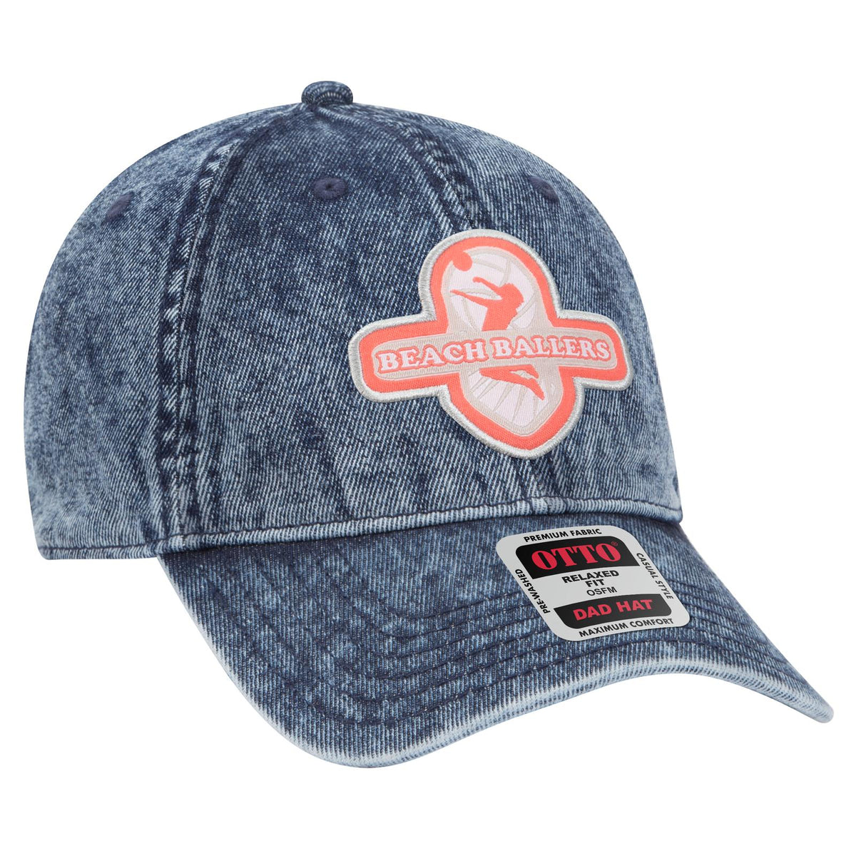 Right View of 004 - Navy OTTO CAP 6 Panel Low Profile Dad Hat