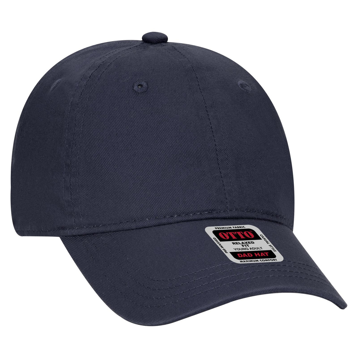 Right View of 004 - Navy OTTO CAP 6 Panel Low Profile Dad Hat