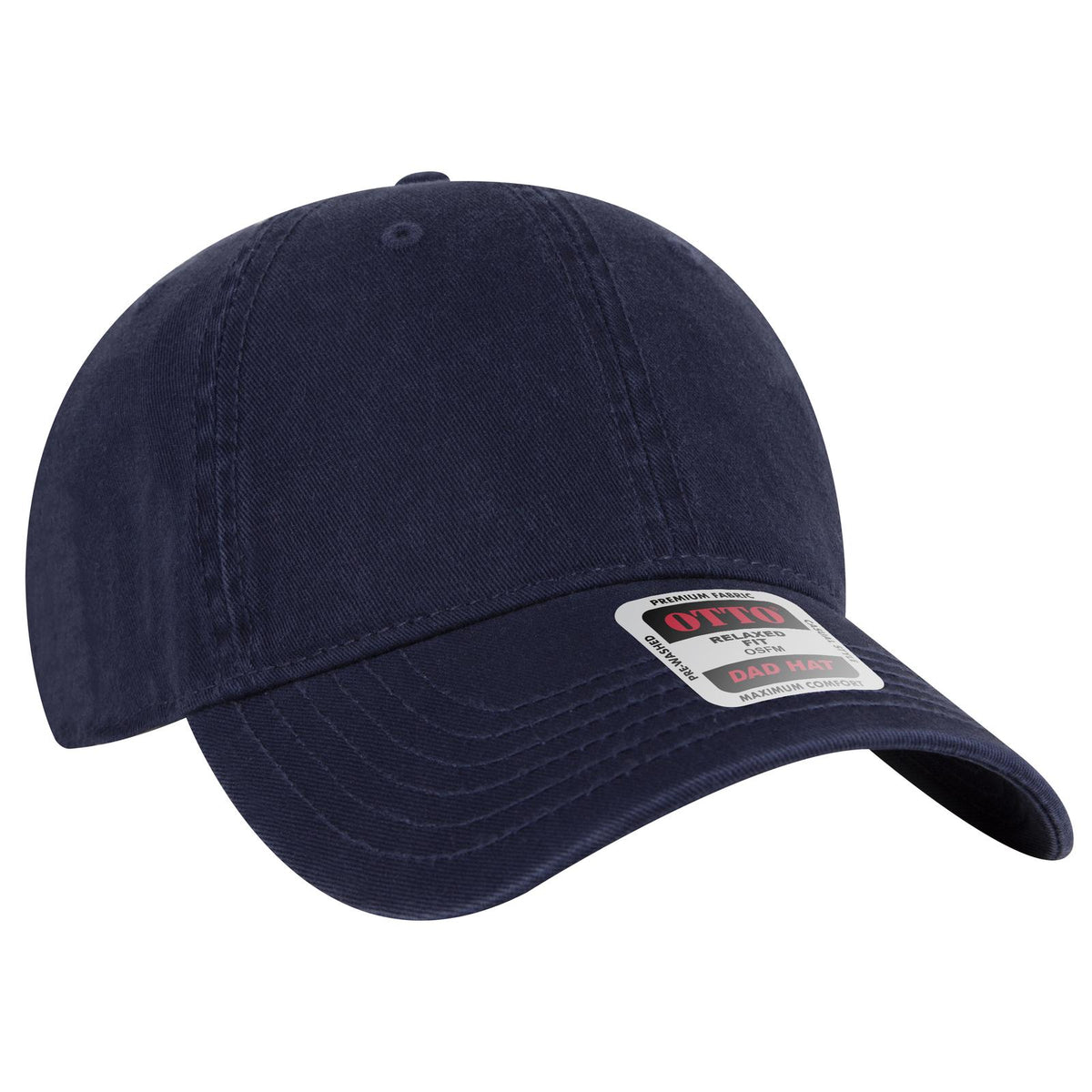 Right View of 004 - Navy OTTO CAP 6 Panel Low Profile Dad Hat