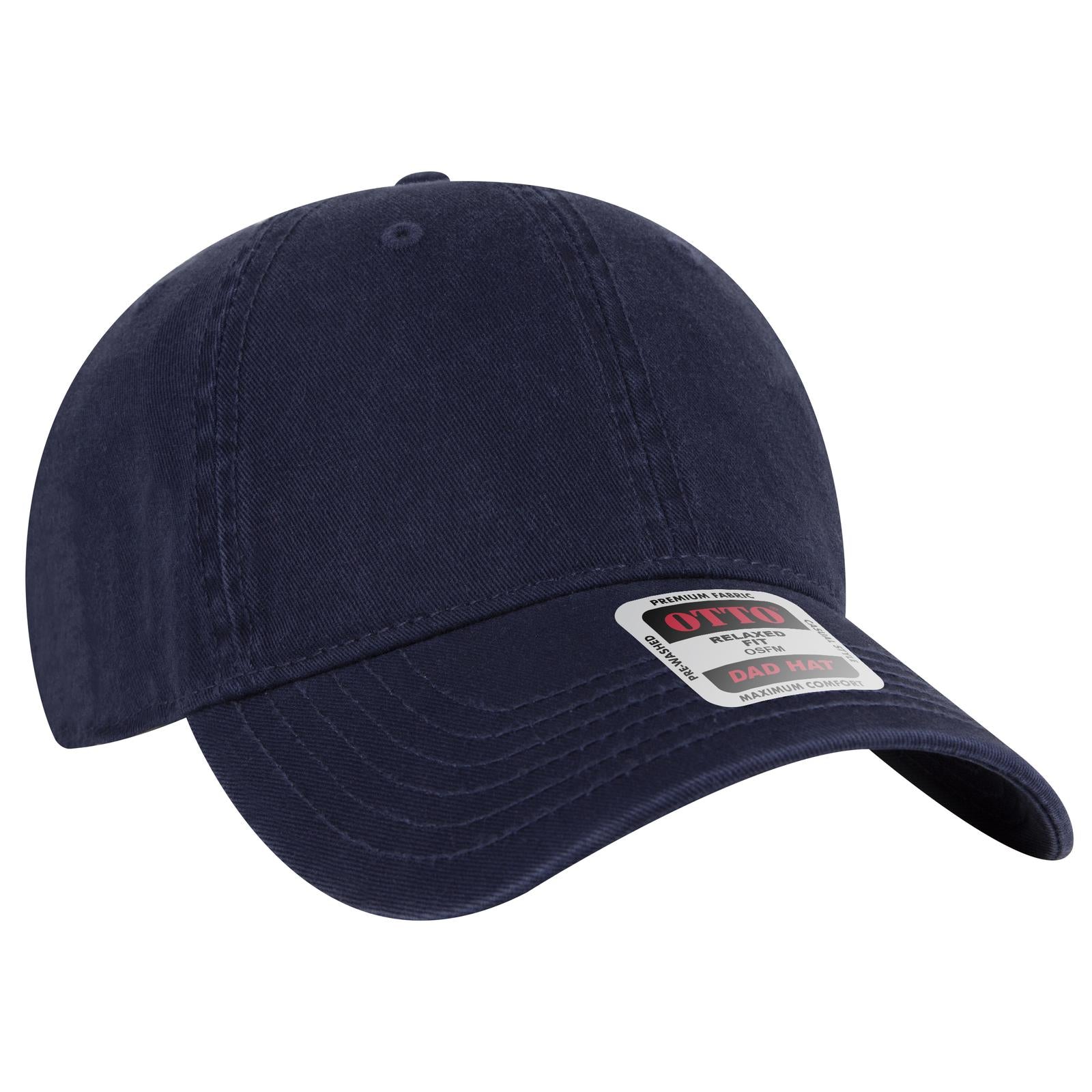 Right View of 004 - Navy OTTO CAP 6 Panel Low Profile Dad Hat