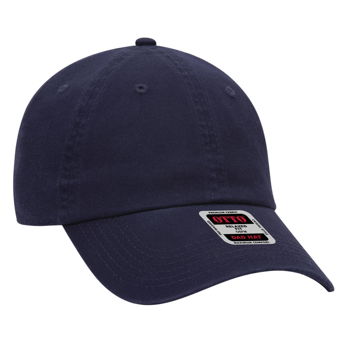 Right View of 004 - Navy OTTO CAP 6 Panel Low Profile Dad Hat