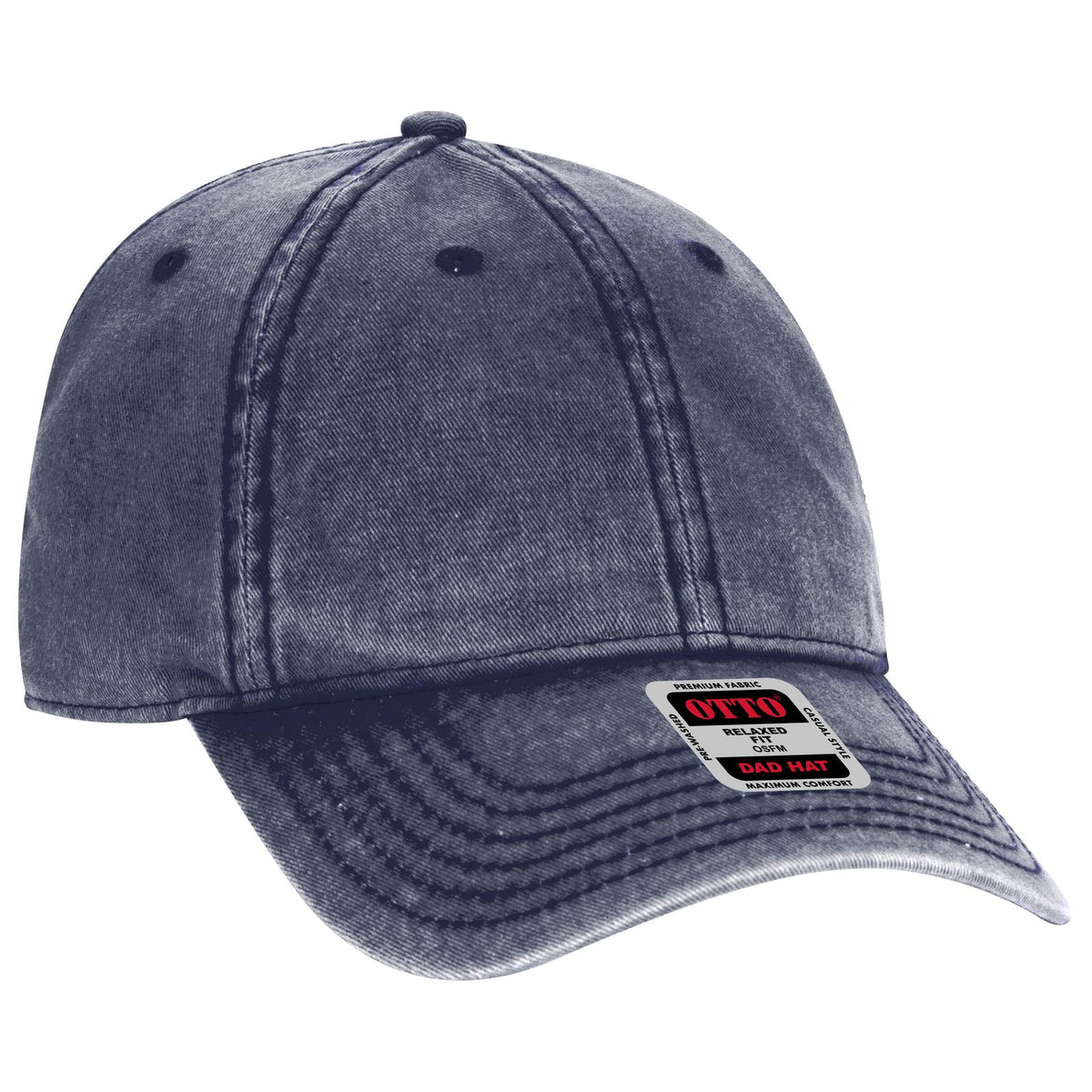 Right View of 004 - Navy OTTO CAP 6 Panel Low Profile Dad Hat