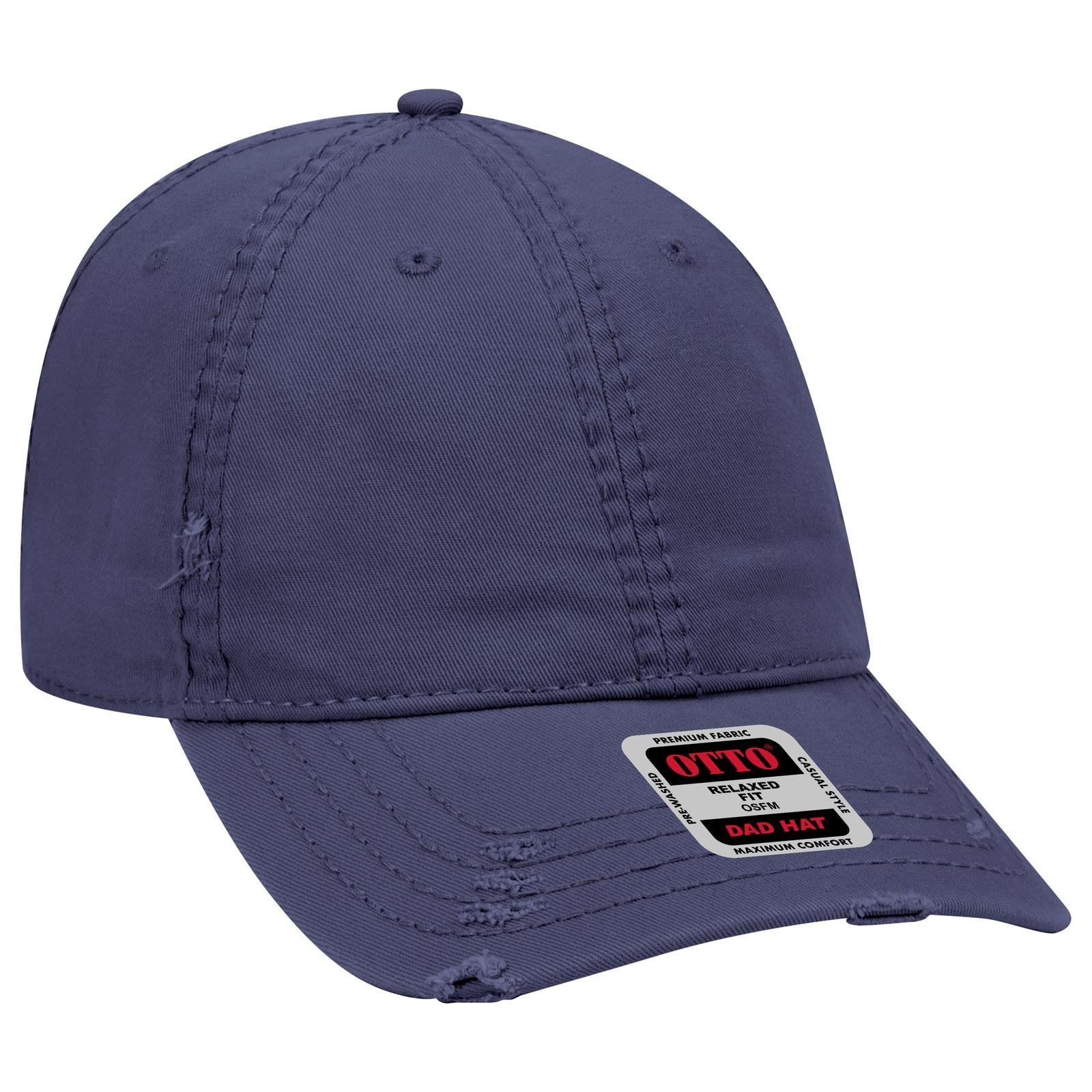 Front View of 004 - Navy OTTO CAP 6 Panel Low Profile Dad Hat