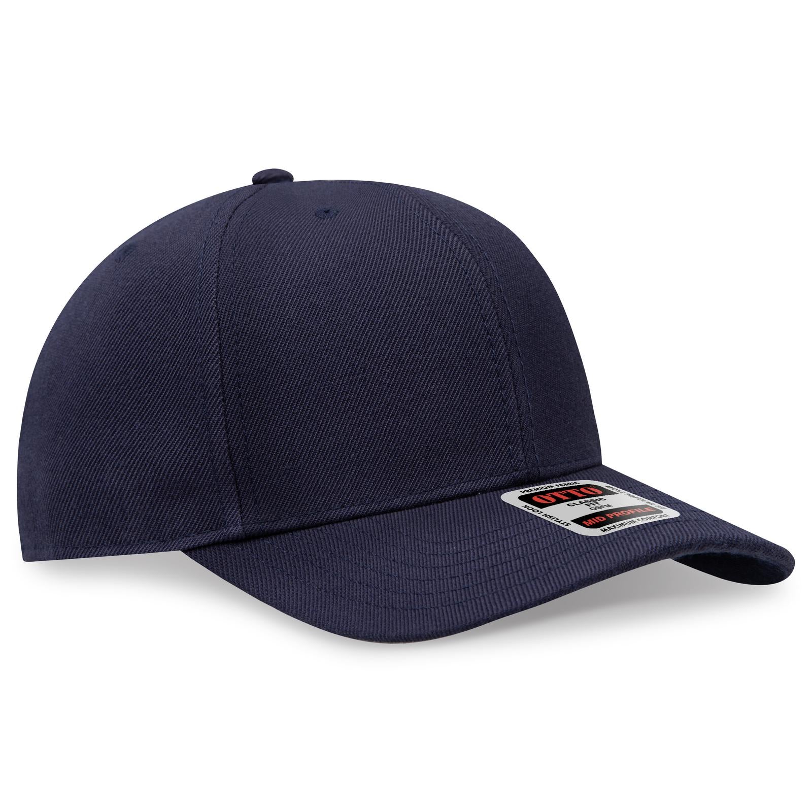 Front View of 004 - Navy OTTO CAP 6 Panel Mid Profile Baseball Cap