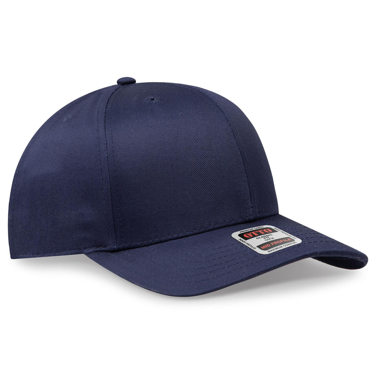 Right View of 004 - Navy OTTO CAP 6 Panel Mid Profile Baseball Cap