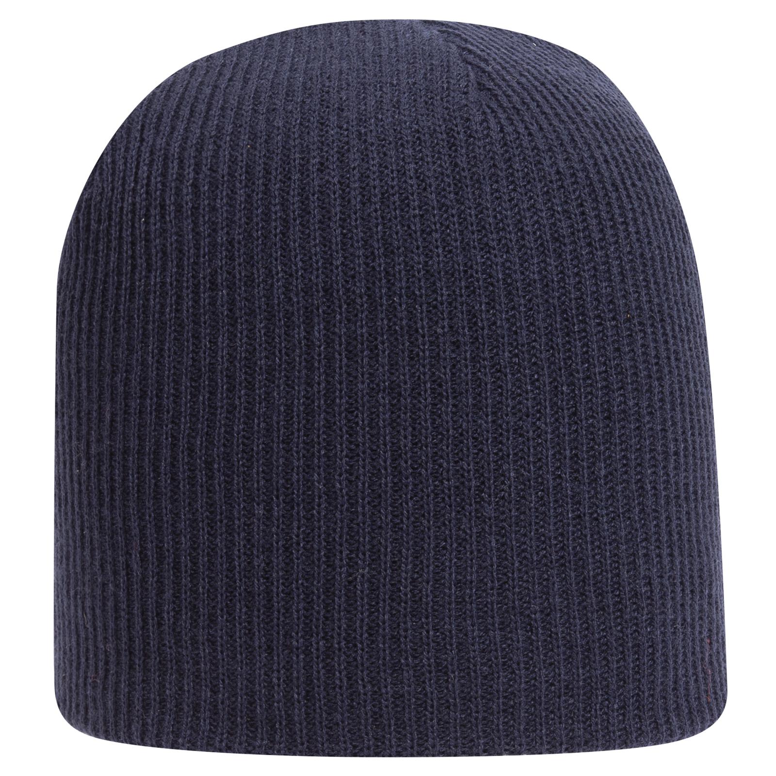 Front View of 004 - Navy OTTO CAP 9 1/2" Premium Rib Knit Beanie