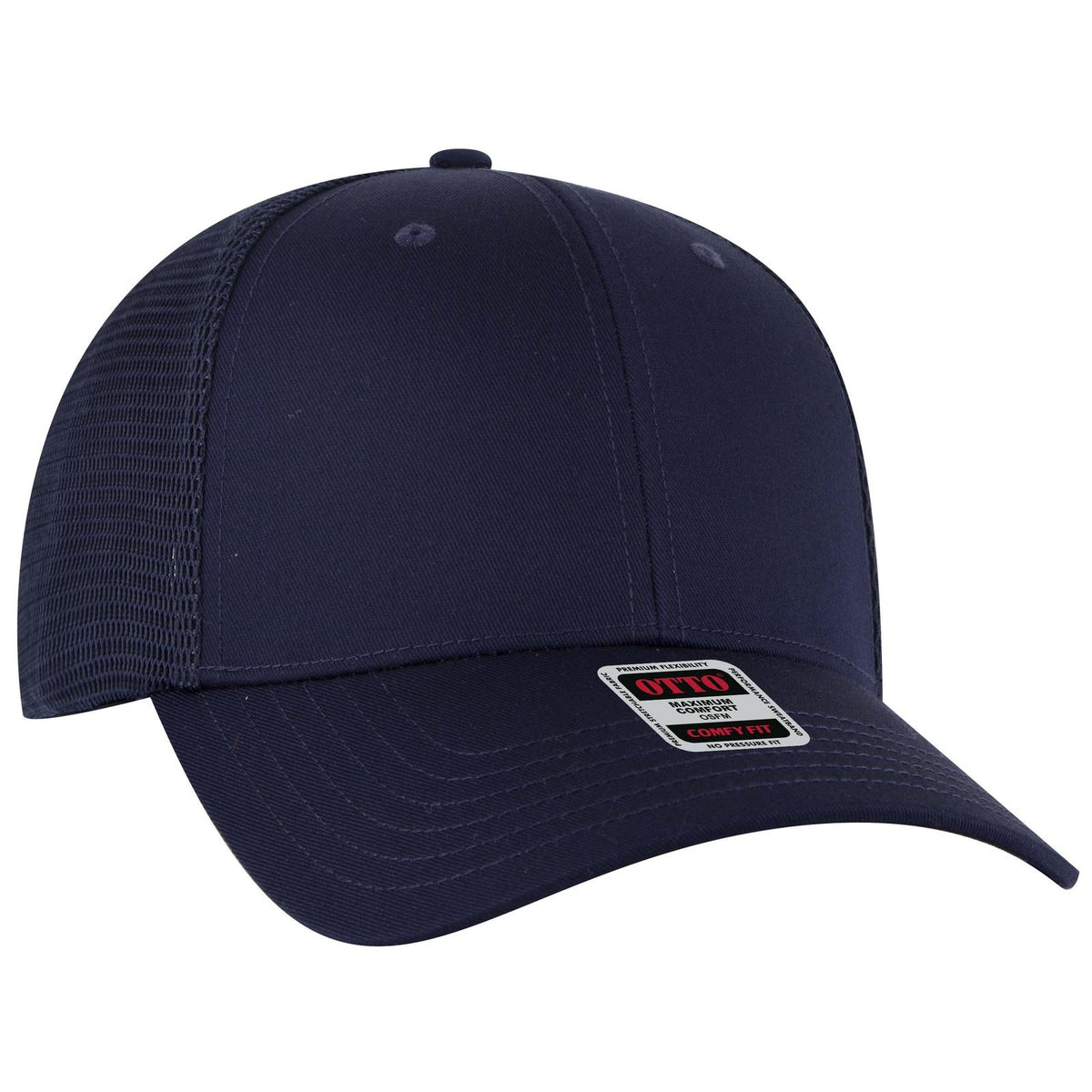 Right View of 004 - Navy OTTO CAP "OTTO COMFY FIT" 6 Panel Low Profile Mesh Back Trucker Hat