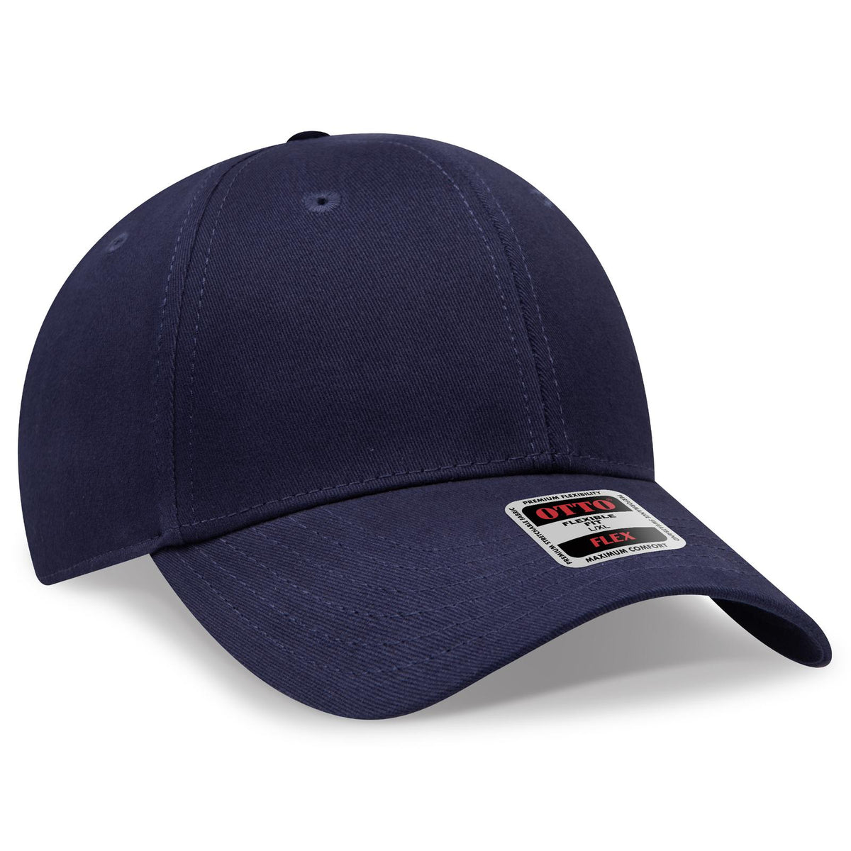 Right View of 004 - Navy OTTO CAP "OTTO FLEX" Fitted 6 Panel Low Profile Baseball Cap