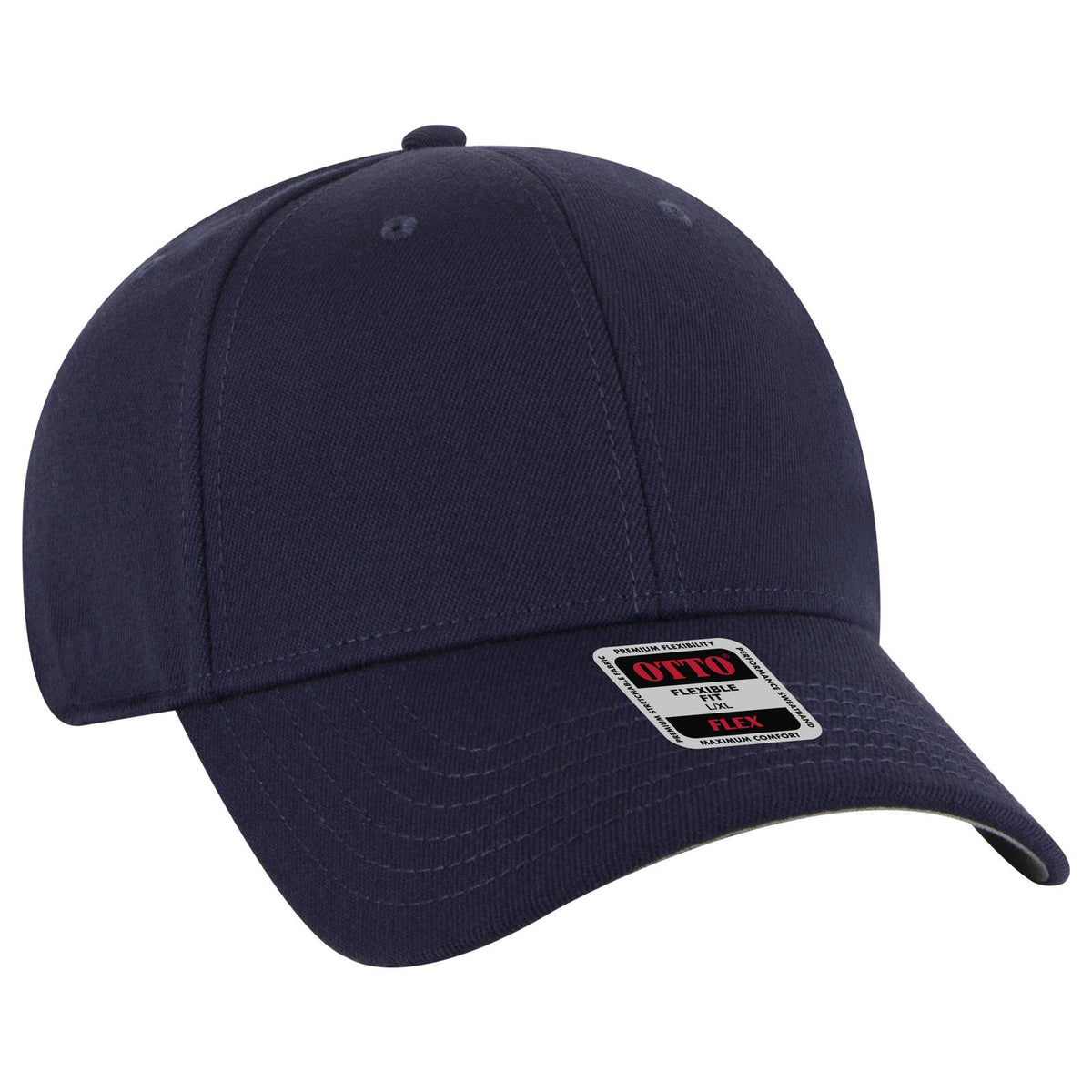 Right View of 004 - Navy OTTO CAP "OTTO FLEX" Fitted 6 Panel Low Profile Baseball Cap