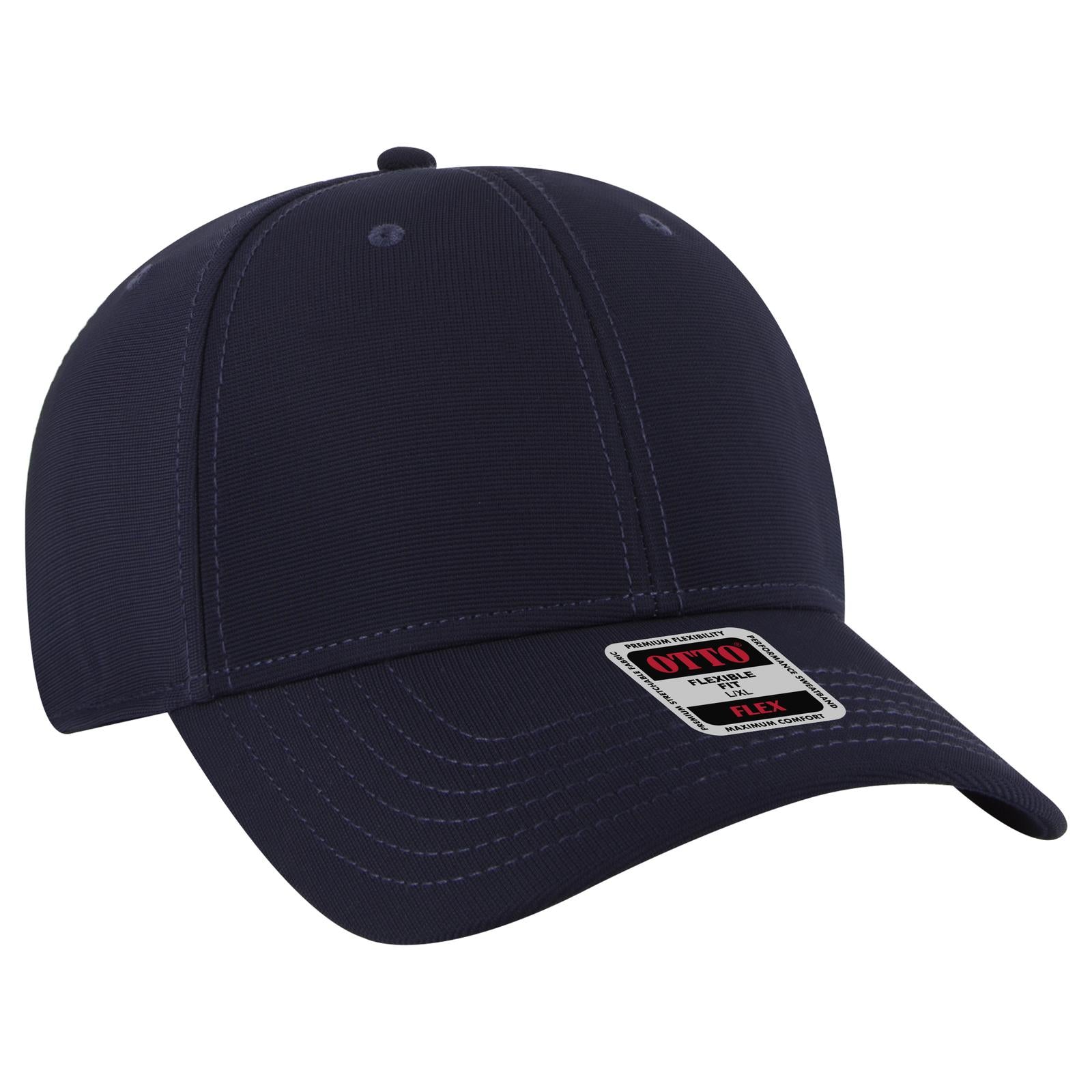Front View of 004 - Navy OTTO CAP "OTTO FLEX" Fitted 6 Panel Low Profile Baseball Cap