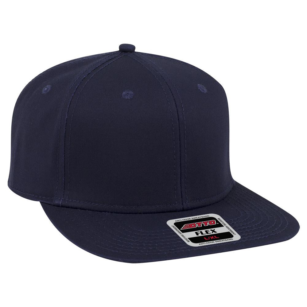 Front View of 004 - Navy OTTO CAP "OTTO FLEX" Fitted 6 Panel Mid Profile Baseball Cap