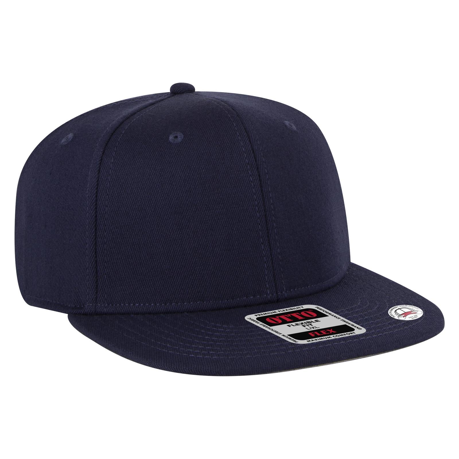 Front View of 004 - Navy OTTO CAP "OTTO FLEX" Fitted 6 Panel Pro Style Baseball Cap