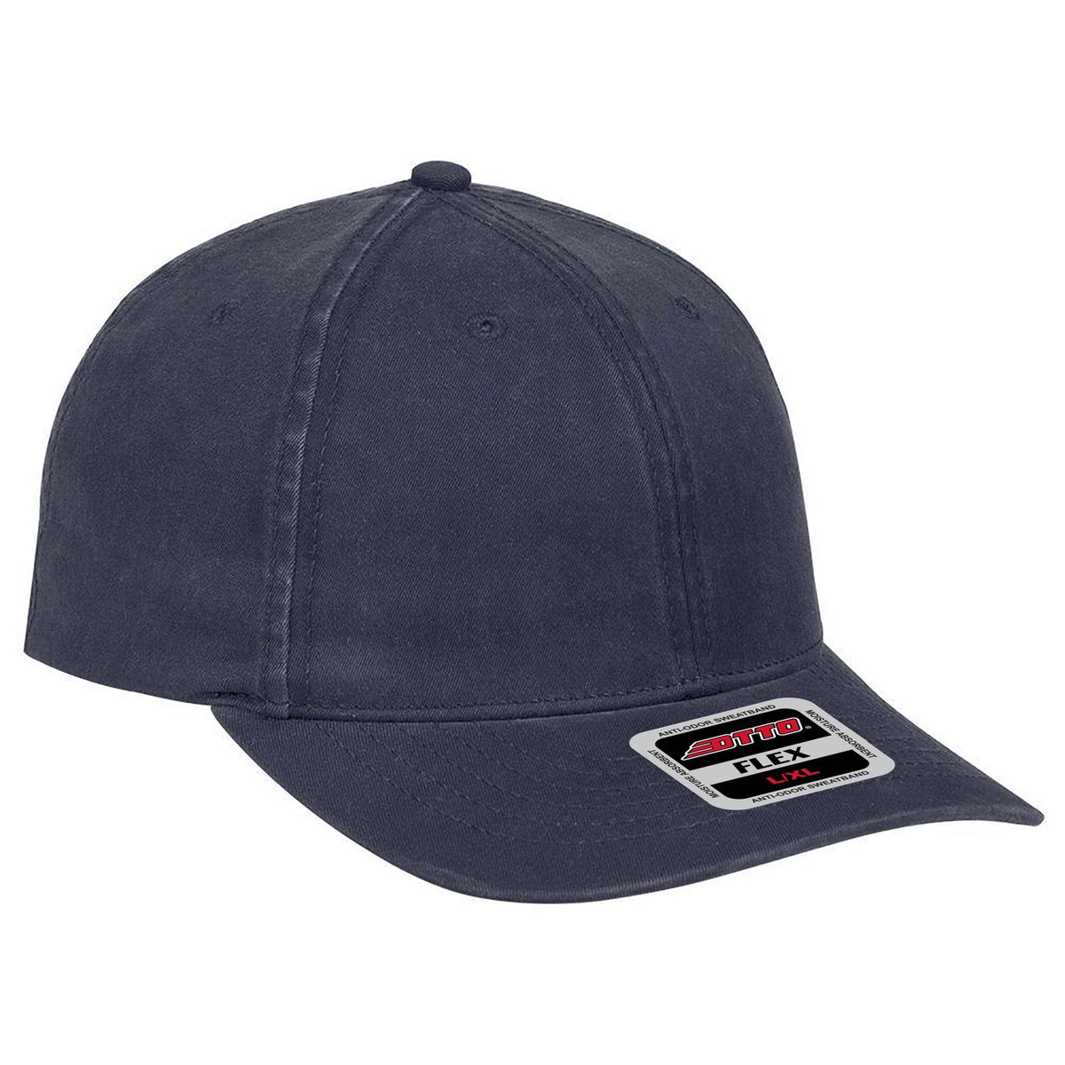 Right View of 004 - Navy OTTO CAP "OTTO FLEX" Fitted 6 Panel Slim Fit Low Profile Baseball Cap