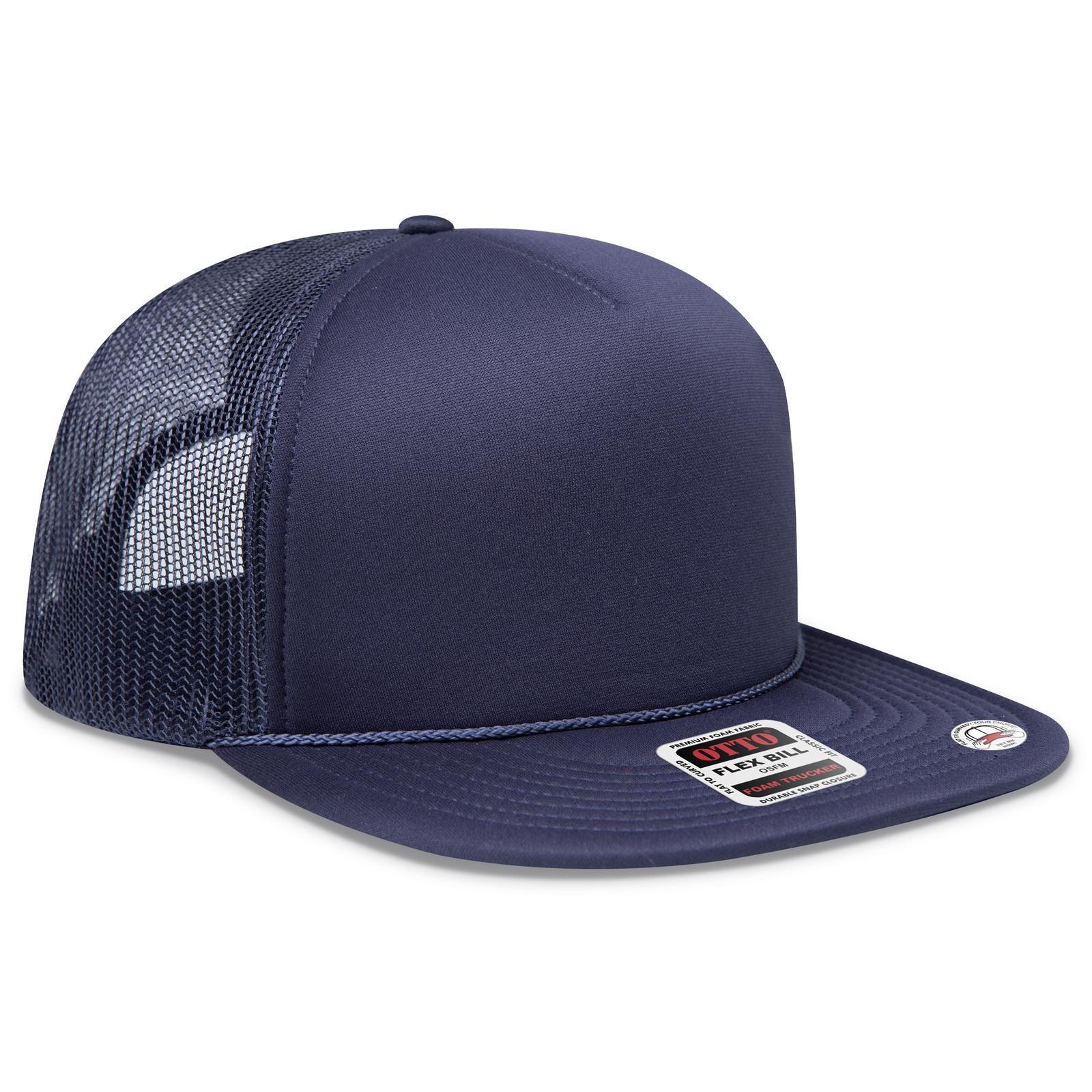 Right View of 004 - Navy OTTO CAP "OTTO SNAP" 5 Panel Pro Style Mesh Back Trucker Snapback Hat