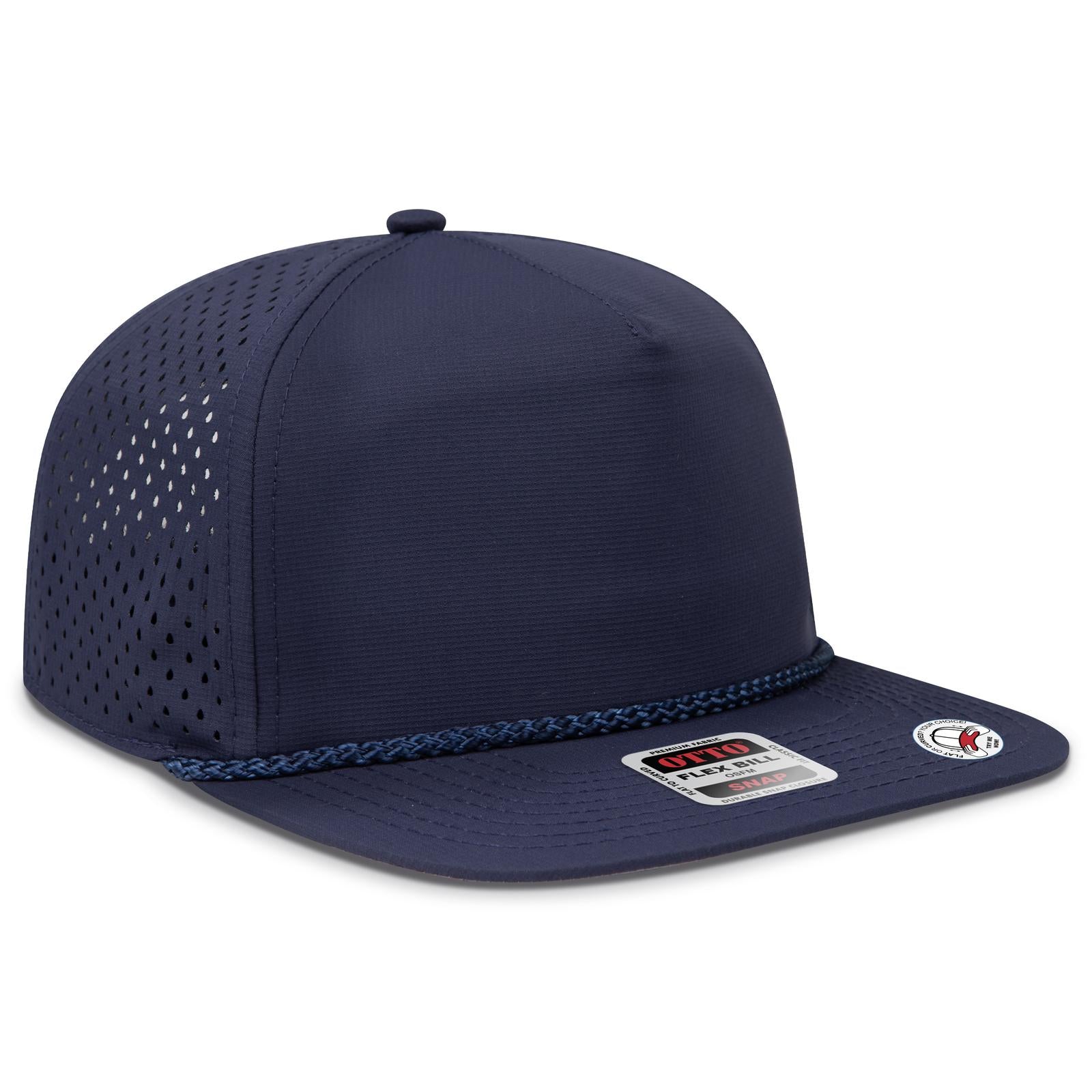 Right View of 004 - Navy OTTO CAP "OTTO SNAP" 5 Panel Pro Style Snapback Hat