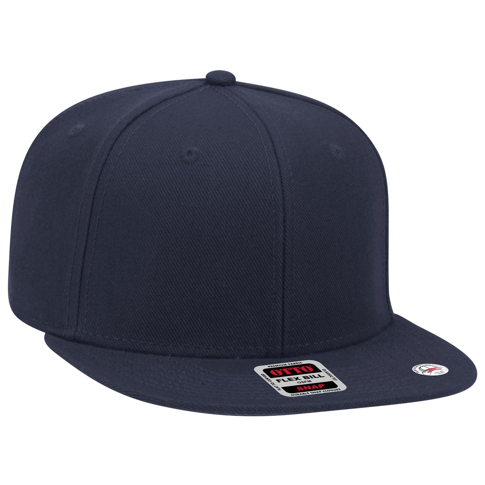 Front View of 004 - Navy OTTO CAP "OTTO SNAP" 6 Panel Pro Style Snapback Hat