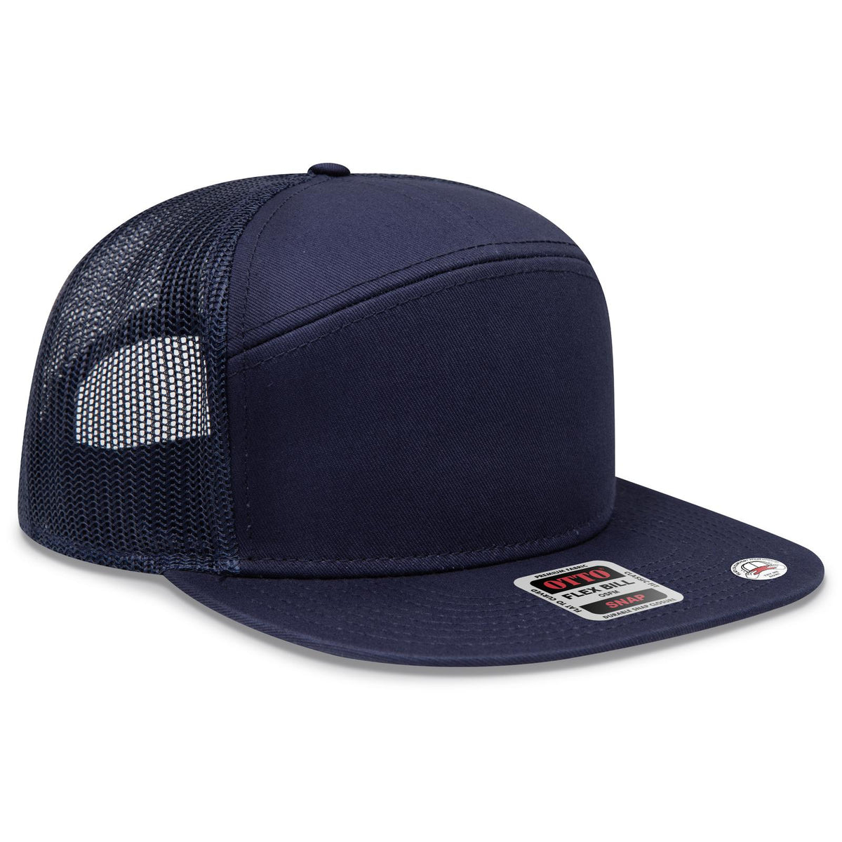 Right View of 004 - Navy OTTO CAP "OTTO SNAP" 7 Panel Pro Style Mesh Back Trucker Snapback Hat