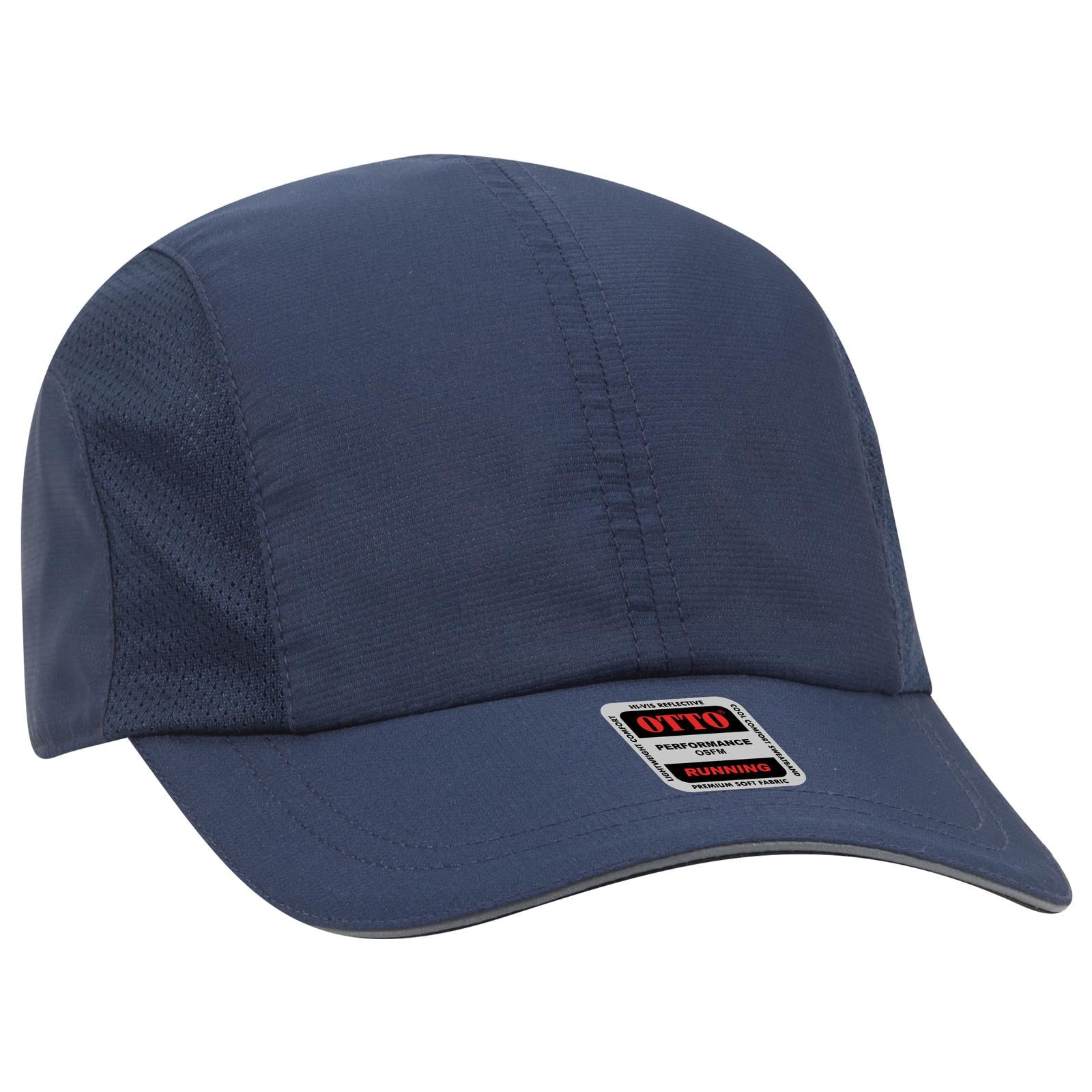 Front View of 004 - Navy OTTO CAP Reflective 6 Panel Running Cap