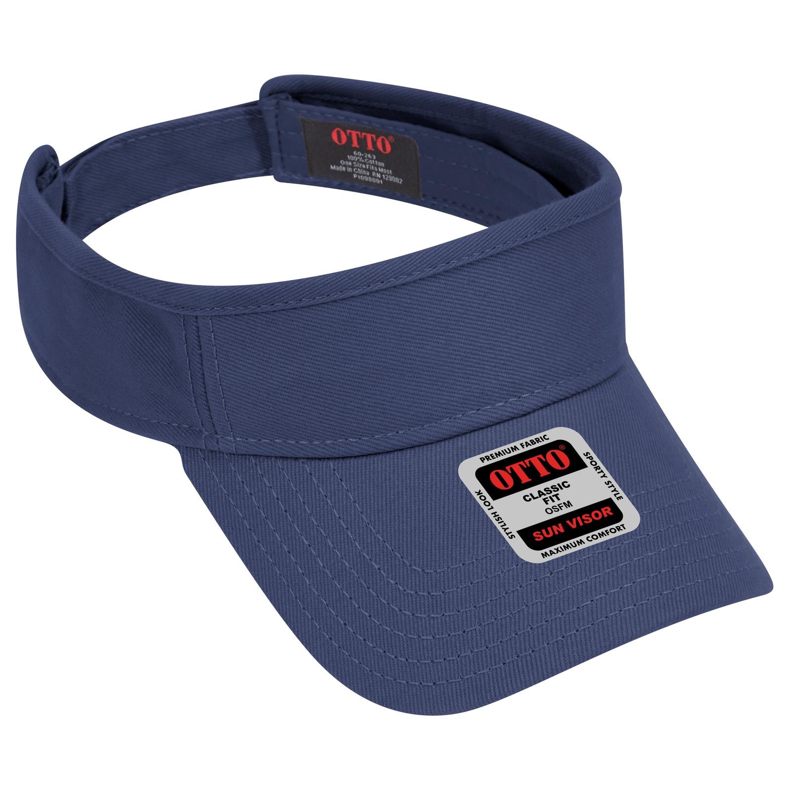 Front View of 004 - Navy OTTO CAP Sun Visor
