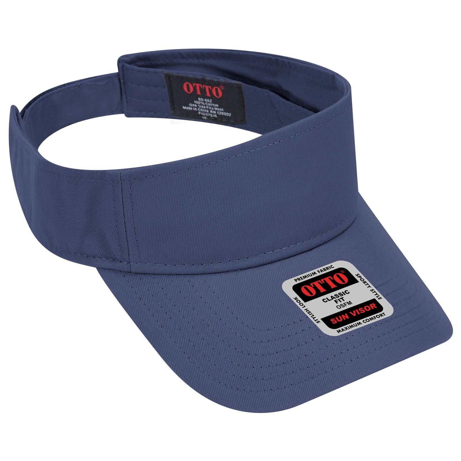 Front View of 004 - Navy OTTO CAP Sun Visor