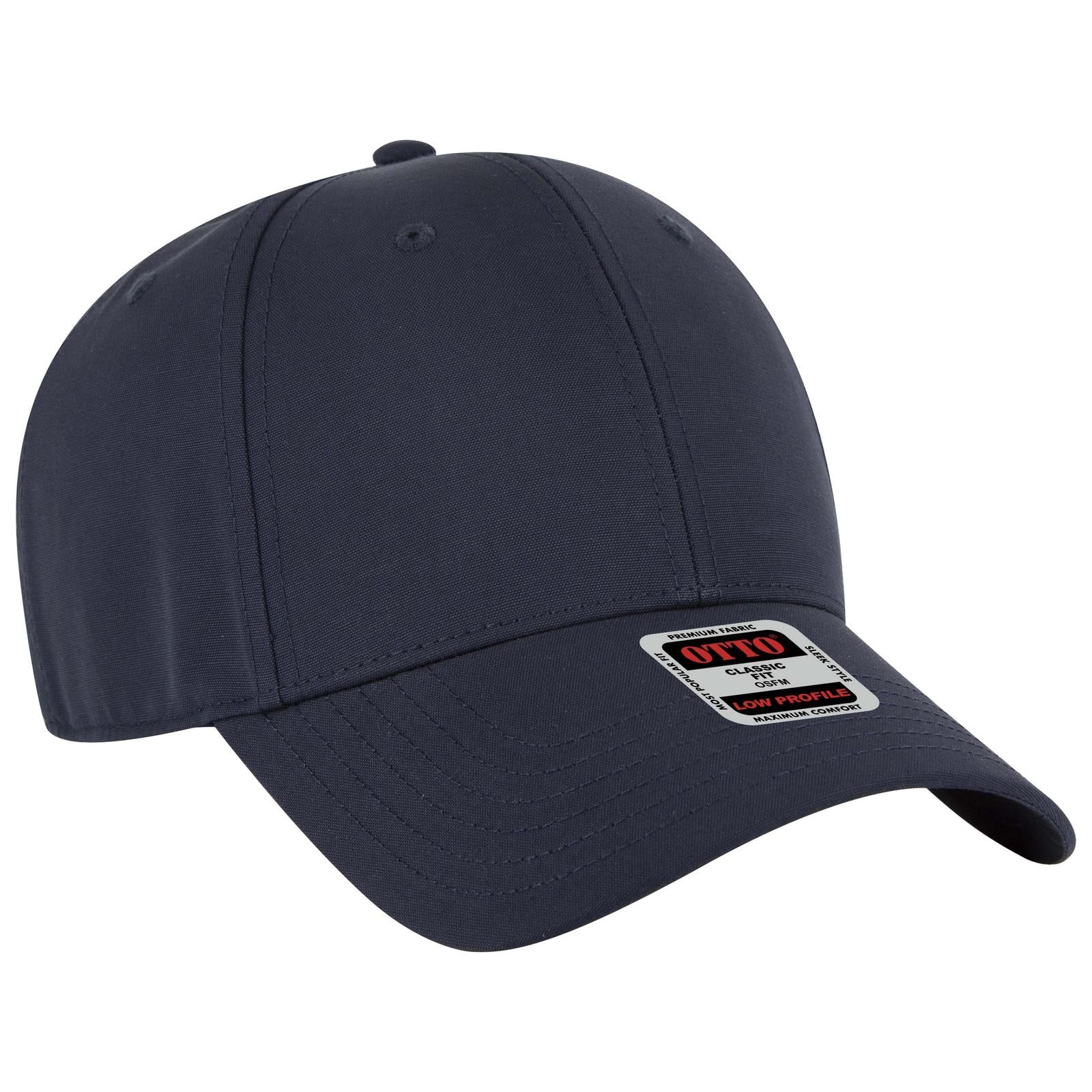 Front View of 004B - Nvy OTTO CAP 6 Panel Low Profile Baseball Cap