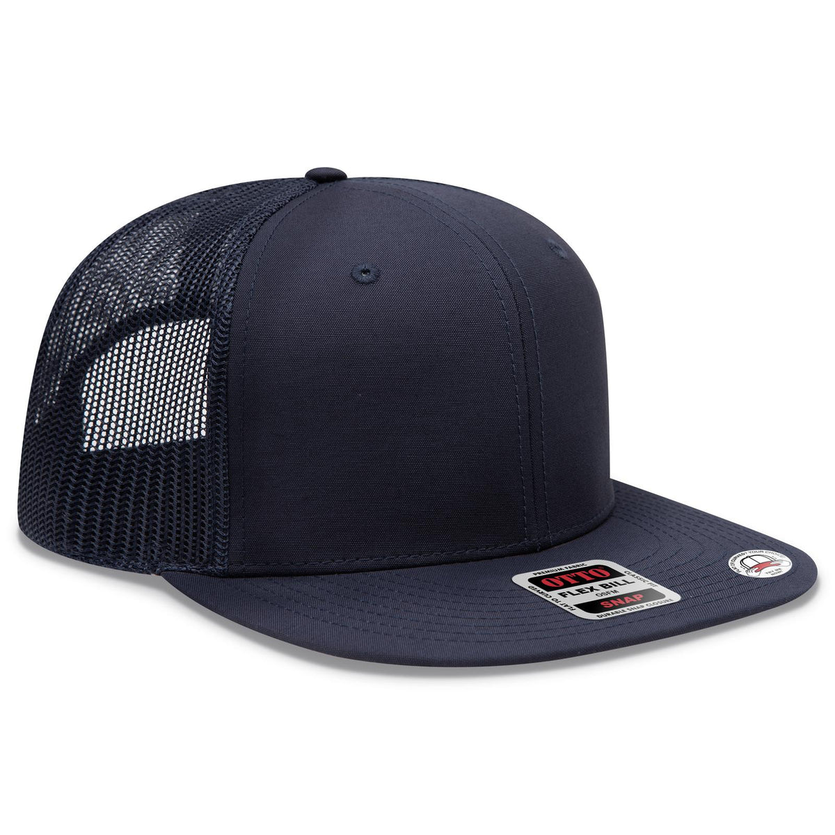 Right View of 004C - Navy OTTO CAP "OTTO SNAP" 6 Panel Pro Style Mesh Back Trucker Snapback Hat