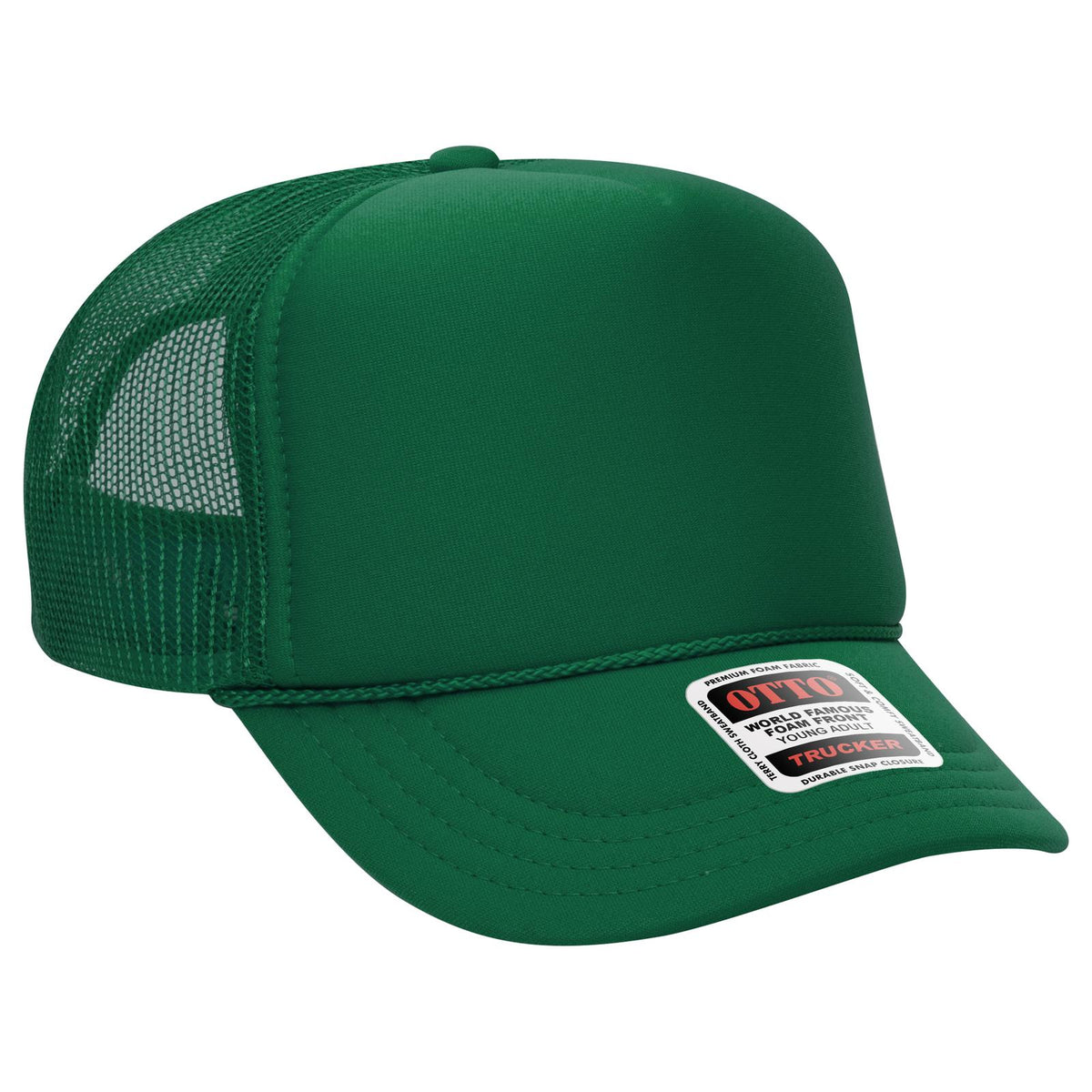 Right View of 005 - Kelly OTTO CAP 5 Panel High Crown Mesh Back Trucker Hat
