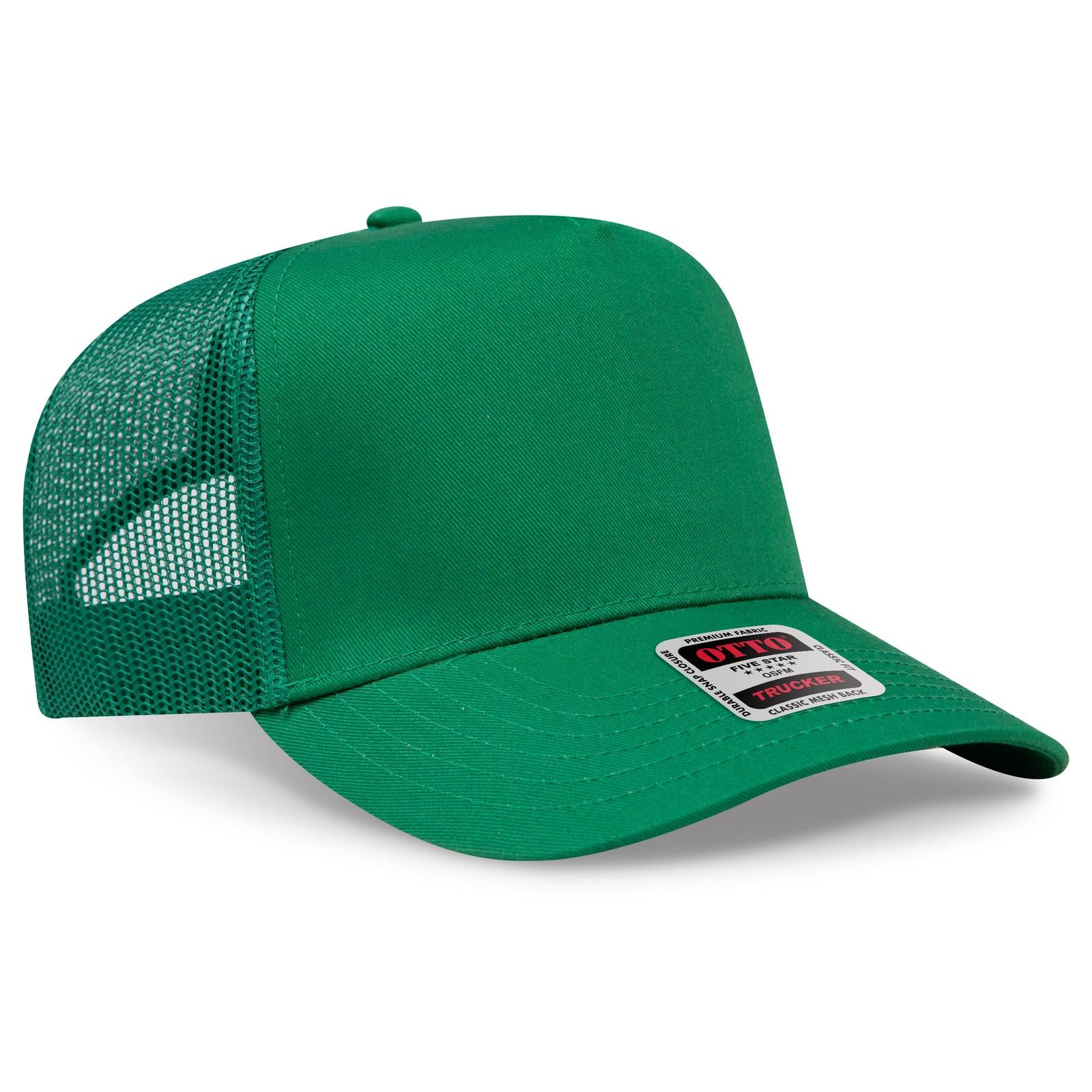 Front View of 005 - Kelly OTTO CAP 5 Panel Mid Profile Mesh Back Trucker Hat