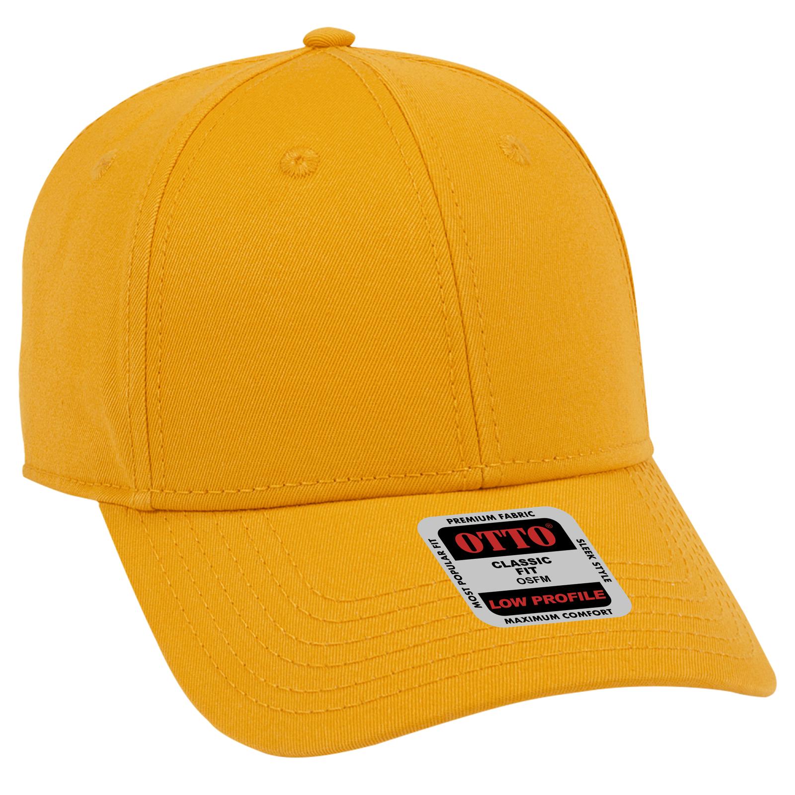 Front View of 006 - Gold OTTO CAP 6 Panel Low Profile Baseball Cap