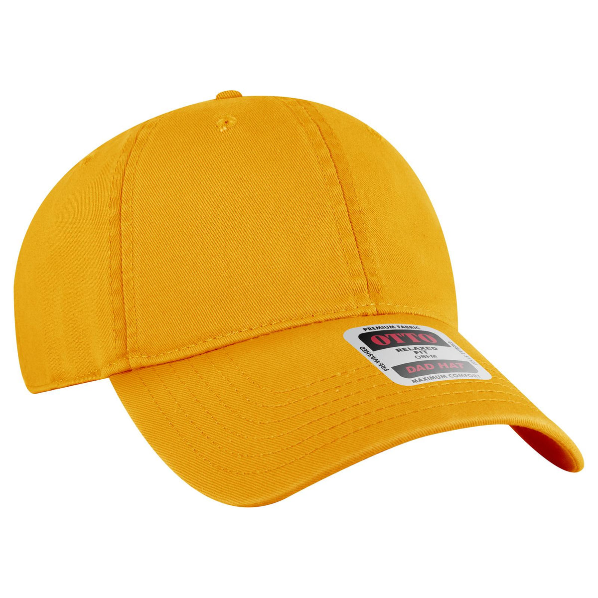 Right View of 006 - Gold OTTO CAP 6 Panel Low Profile Dad Hat