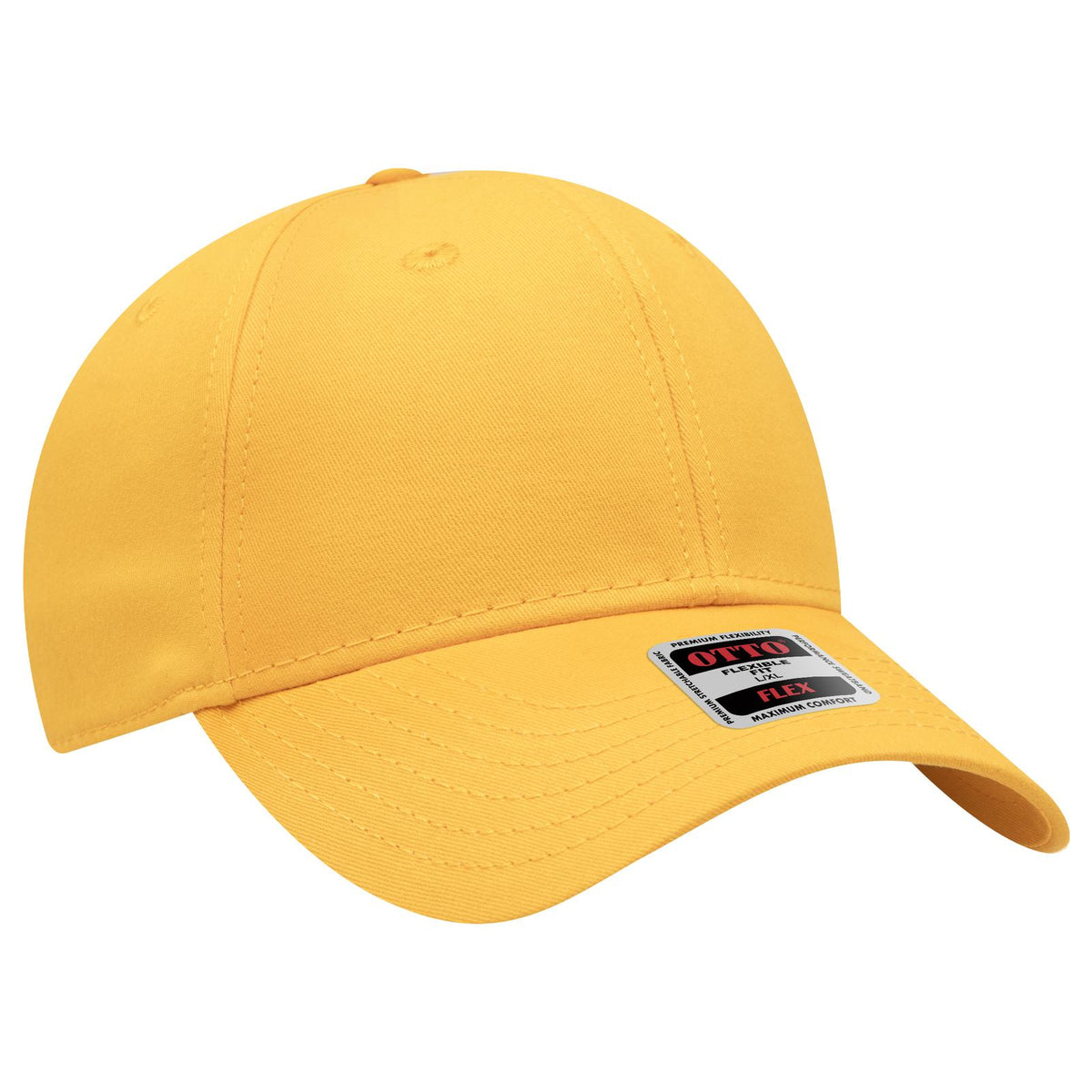 Right View of 006 - Gold OTTO CAP "OTTO FLEX" Fitted 6 Panel Low Profile Baseball Cap