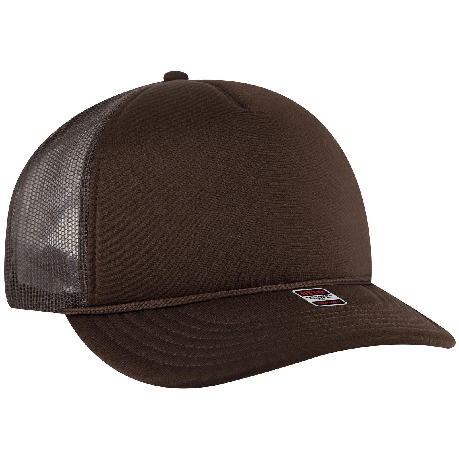 Right View of 007 - Brown OTTO CAP 5 Panel Pro Style Mesh Back Trucker Hat