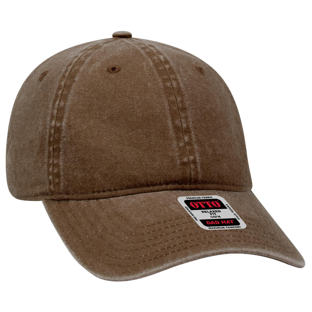 Right View of 007 - Brown OTTO CAP 6 Panel Low Profile Dad Hat