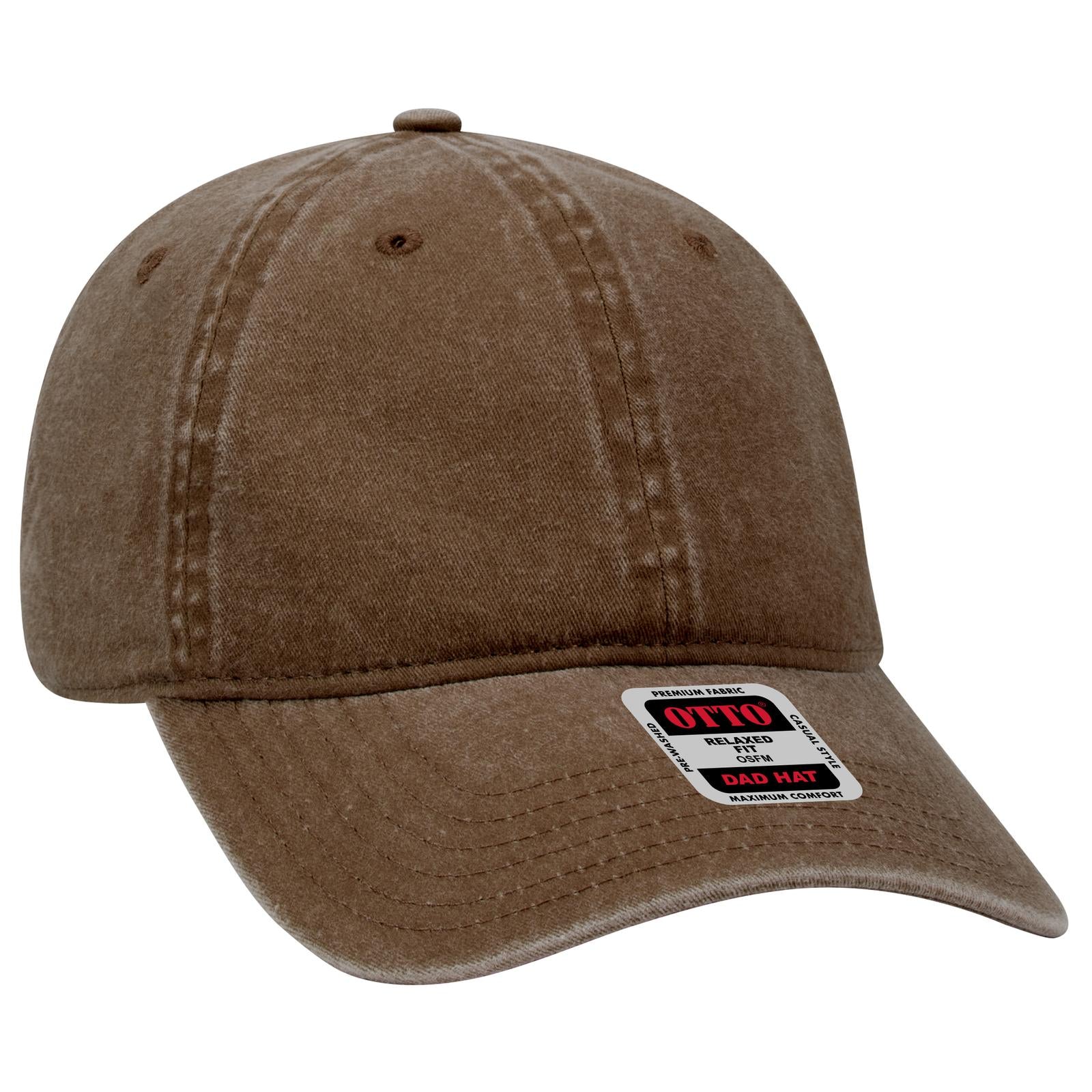 Right View of 007 - Brown OTTO CAP 6 Panel Low Profile Dad Hat