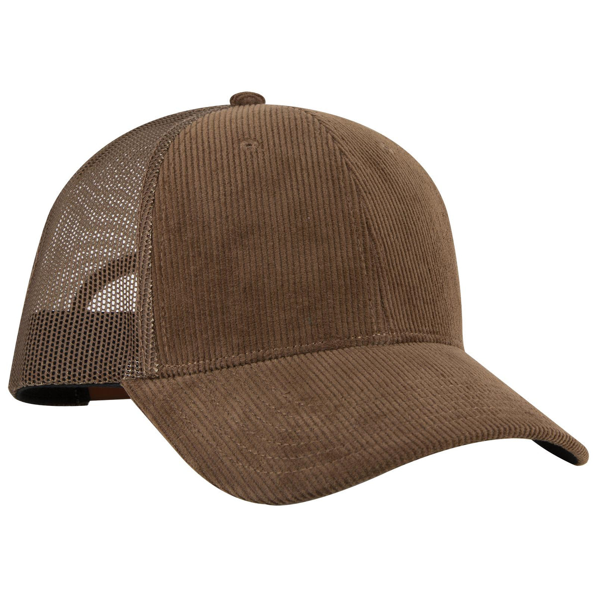 Right View of 007F - Brown OTTO CAP 6 Panel Low Profile Mesh Back Trucker Hat