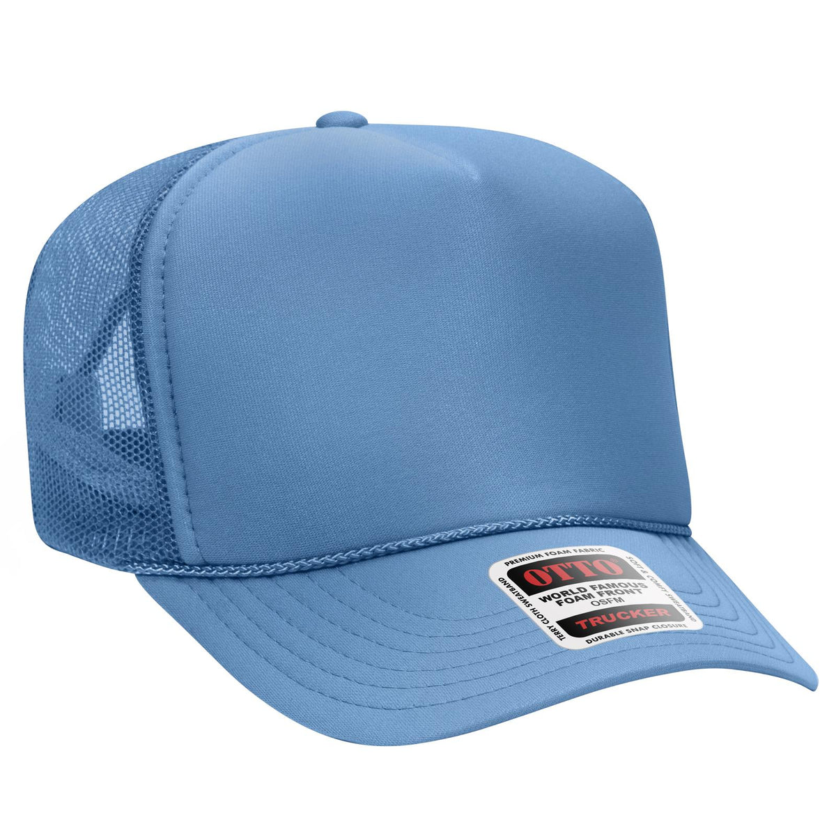 Right View of 008 - Col. Blue OTTO CAP 5 Panel High Crown Mesh Back Trucker Hat