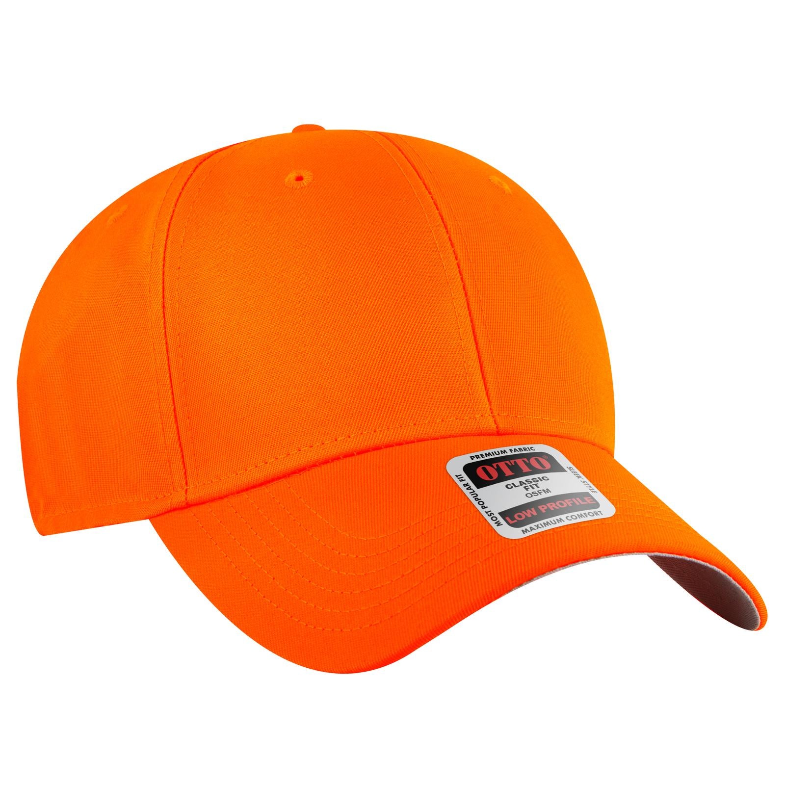 Front View of 009 - N. Orange OTTO CAP 6 Panel Low Profile Baseball Cap