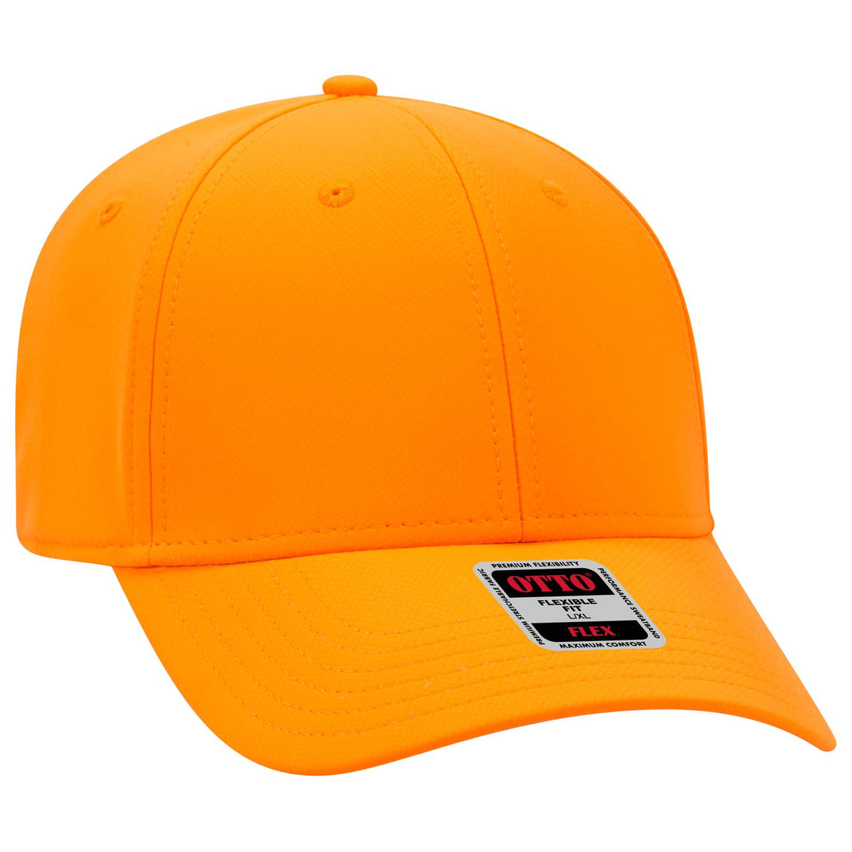 Right View of 009 - N. Orange OTTO CAP "OTTO FLEX" Fitted UPF 50+ 6 Panel Low Profile Baseball Cap