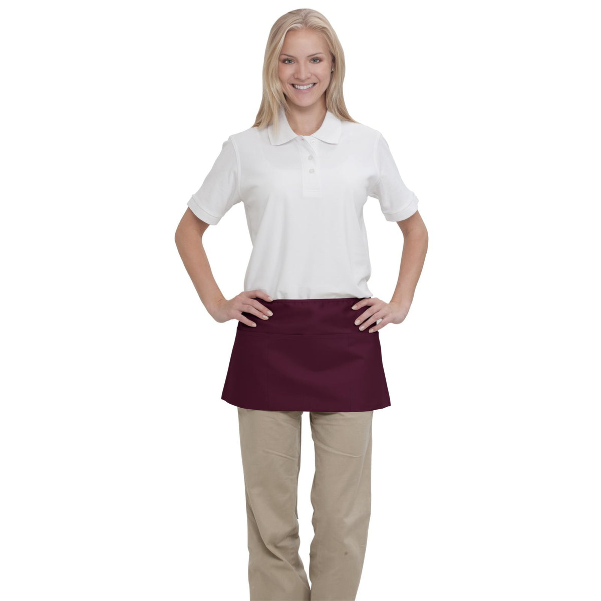 Right View of 010 - Maroon OTTO 3 Pocket Waist Apron