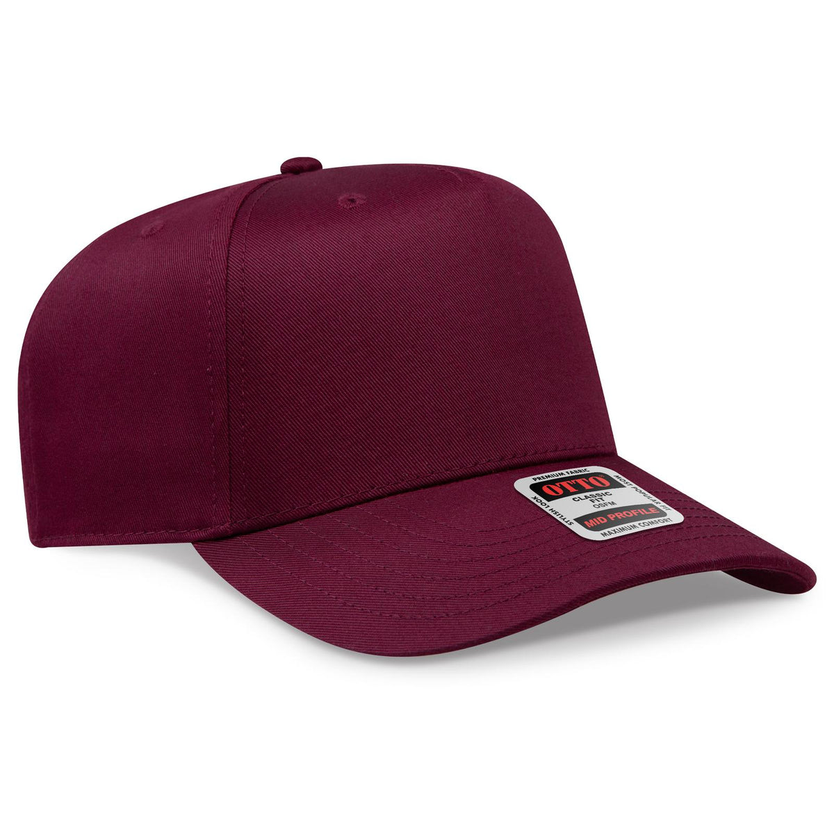 Right View of 010 - Maroon OTTO CAP 5 Panel Mid Profile Baseball Cap
